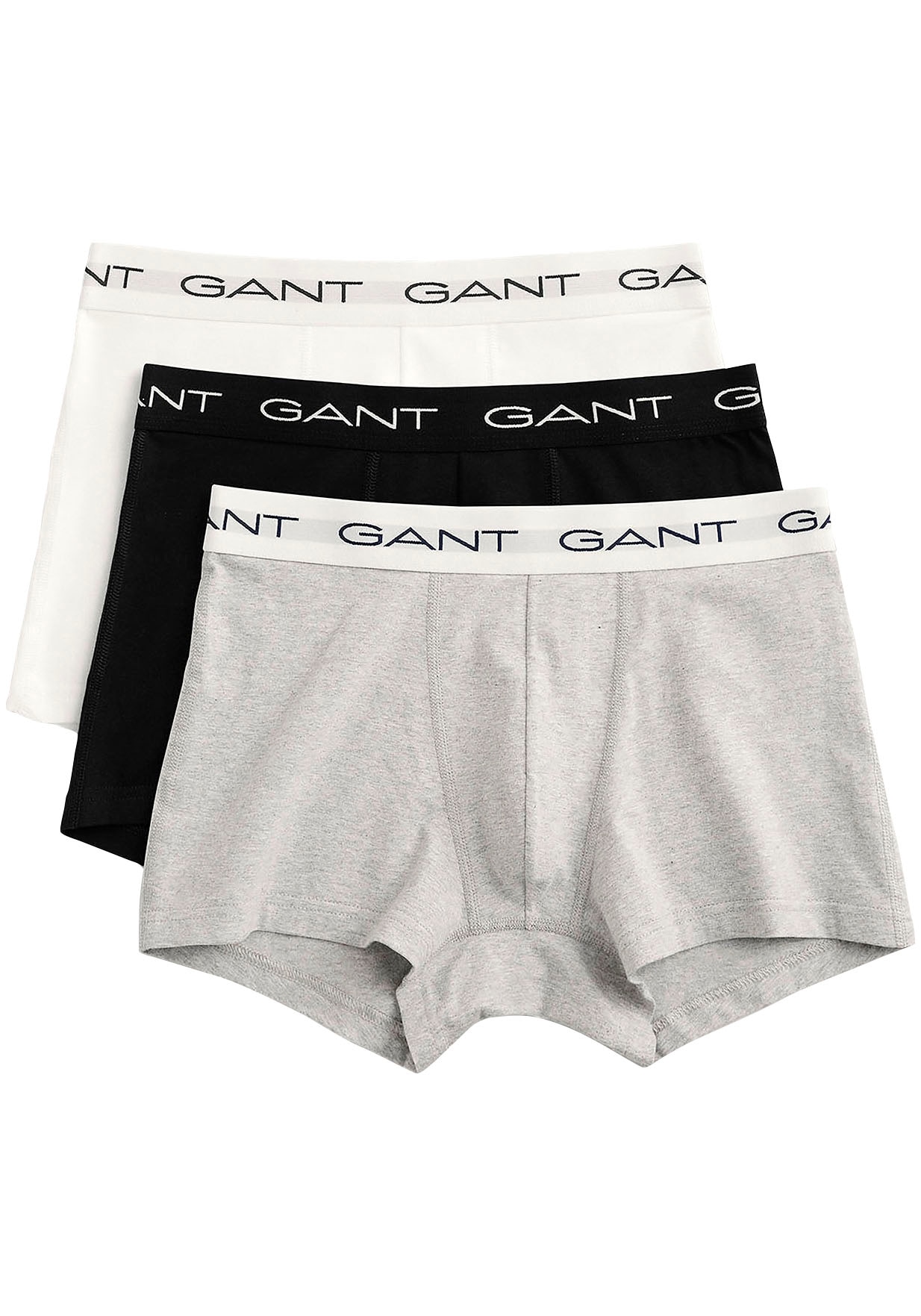 Gant Boxershorts, (Packung, 3 St., 3), mit elastischem Logobund