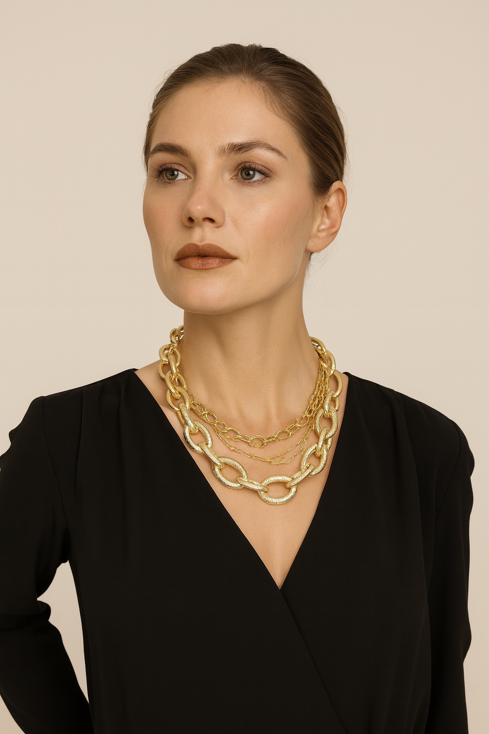 COLLEZIONE ALESSANDRO Kette mit Anhänger »TriLuxe« dreireihige Halskette in gold