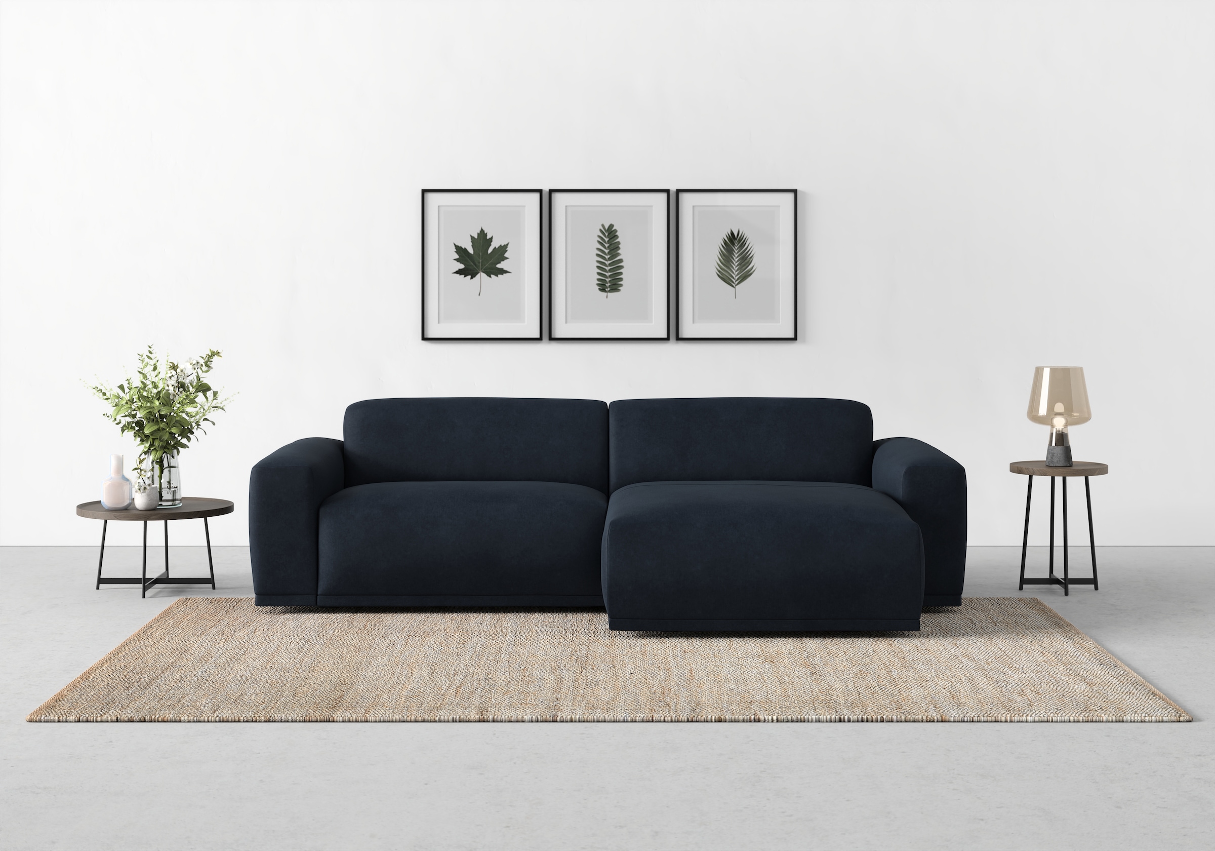 TRENDMANUFAKTUR Ecksofa "Braga, mit hochwertigem Kaltschaum, L-Form, Japandi-Design" modernes Sofa, Couch mit hohem Sitzkomfort, 255/72/160 cm (B/H/T)