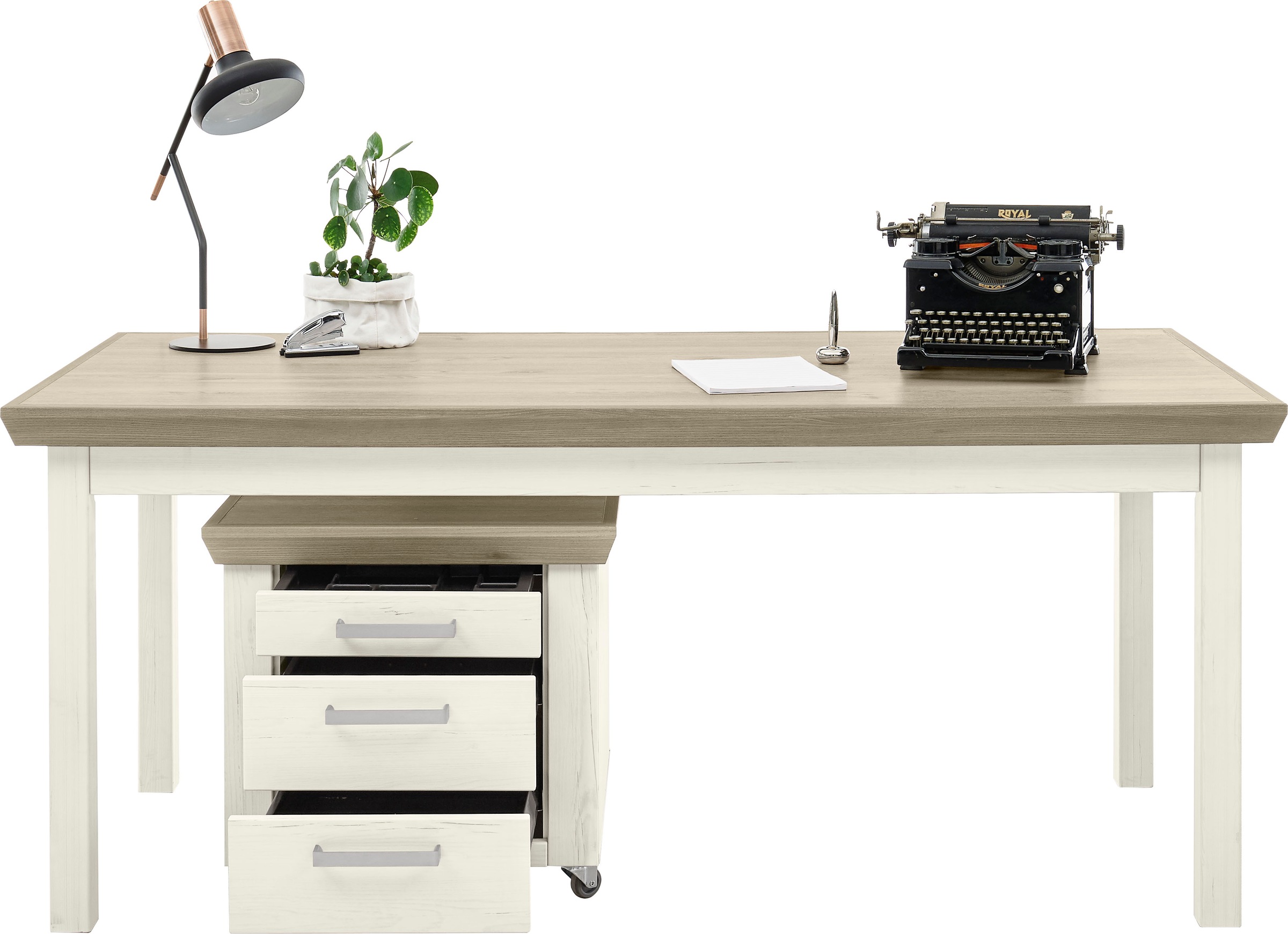 Thumbnail - set one by Musterring Büromöbel-Set "York" bestehend aus Schreibtisch und Rollcontainer, 2 Stk. tlg. Tisch Breite 180 cm