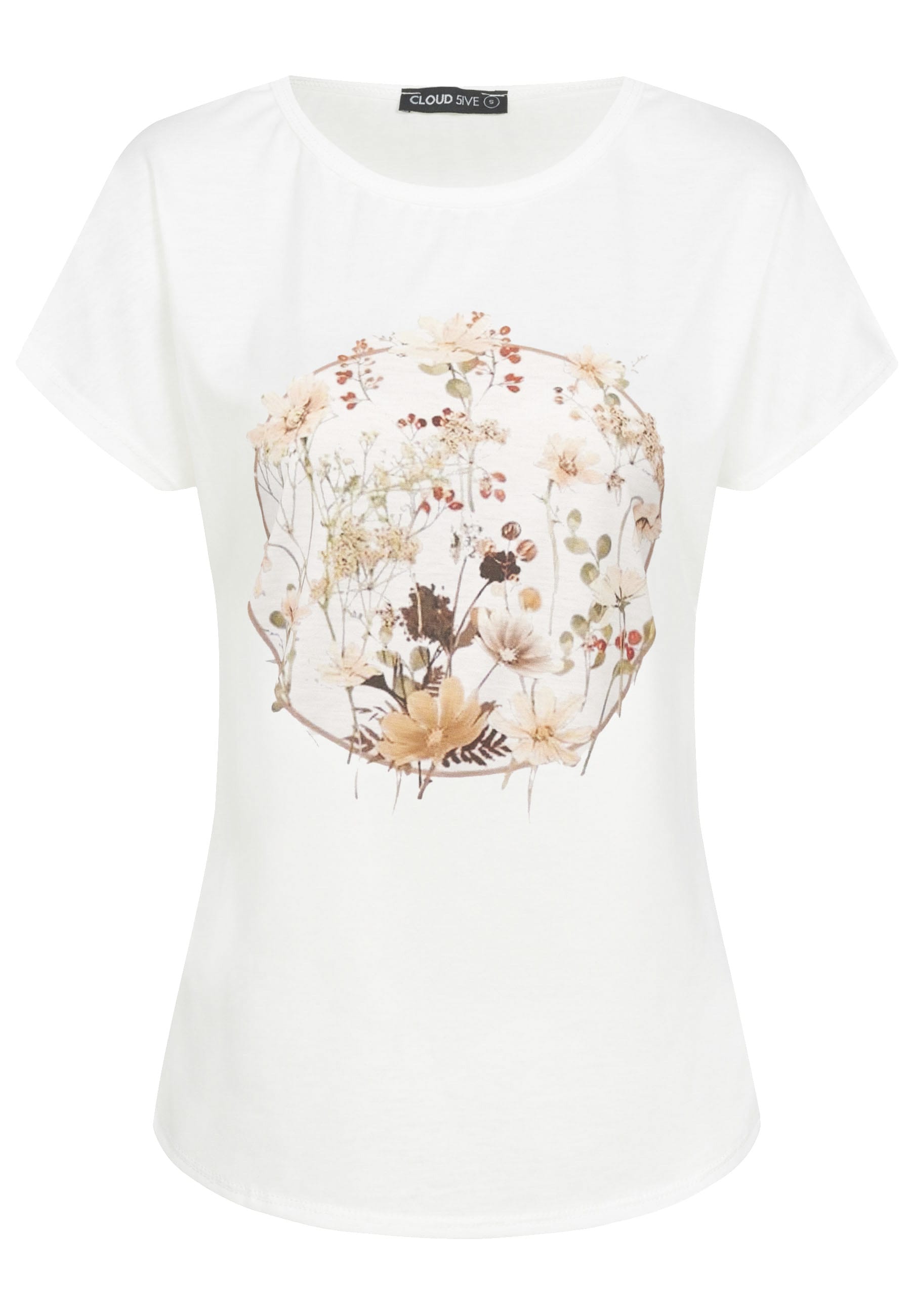 CLOUD 5IVE T-Shirt "CLOUD 5IVE Viskose T-Shirt mit Blumen Print" 1 Stk. günstig online kaufen