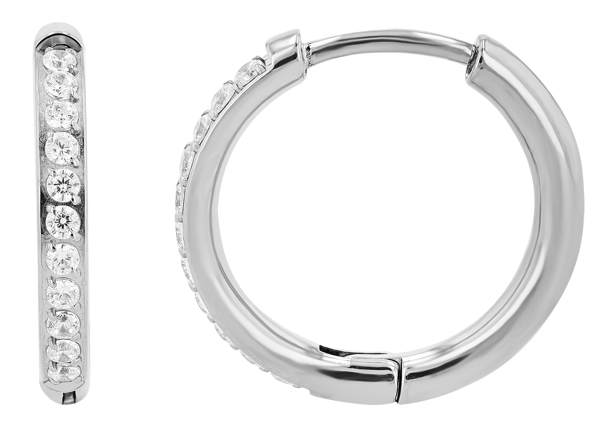 Adelia´s Klappcreolen "Ohrringe – Klappcreole aus Titan mit Strass Steinchen" Geschenkidee: zeitlos und vielseitig