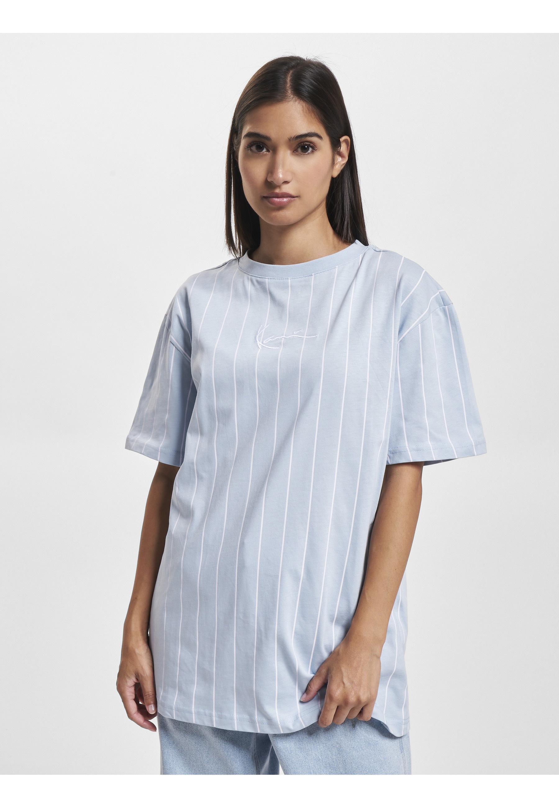 Karl Kani Kurzarmshirt »Karl Kani Damen KW233-017-2 KK Small Signature Pinstripe Os Tee« 1