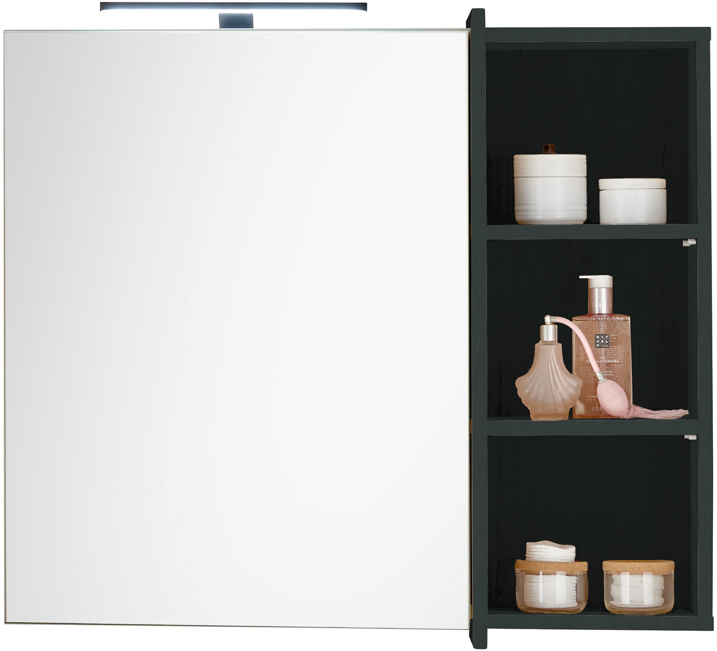 BASIC by Balculina Spiegelschrank »Palermo, BxHxT 80x72x22 cm« 1 Stk. tlg. Breite 60cm, Softclose, LED-Beleuchtung