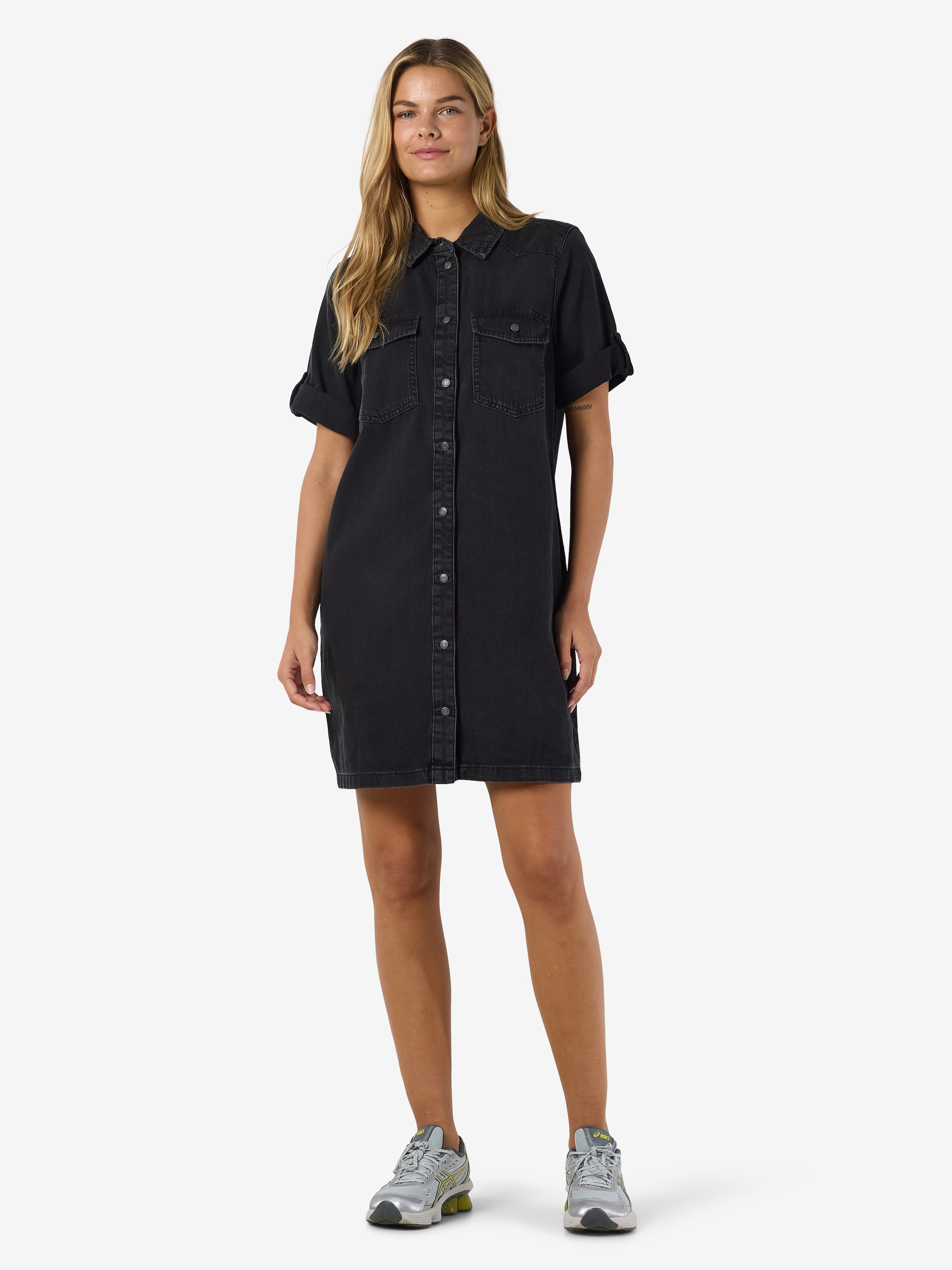 Noisy may Jeanskleid »NMNEW SIGNE S/S DENIM DRESS WG001BL NOOS« Brusttaschen