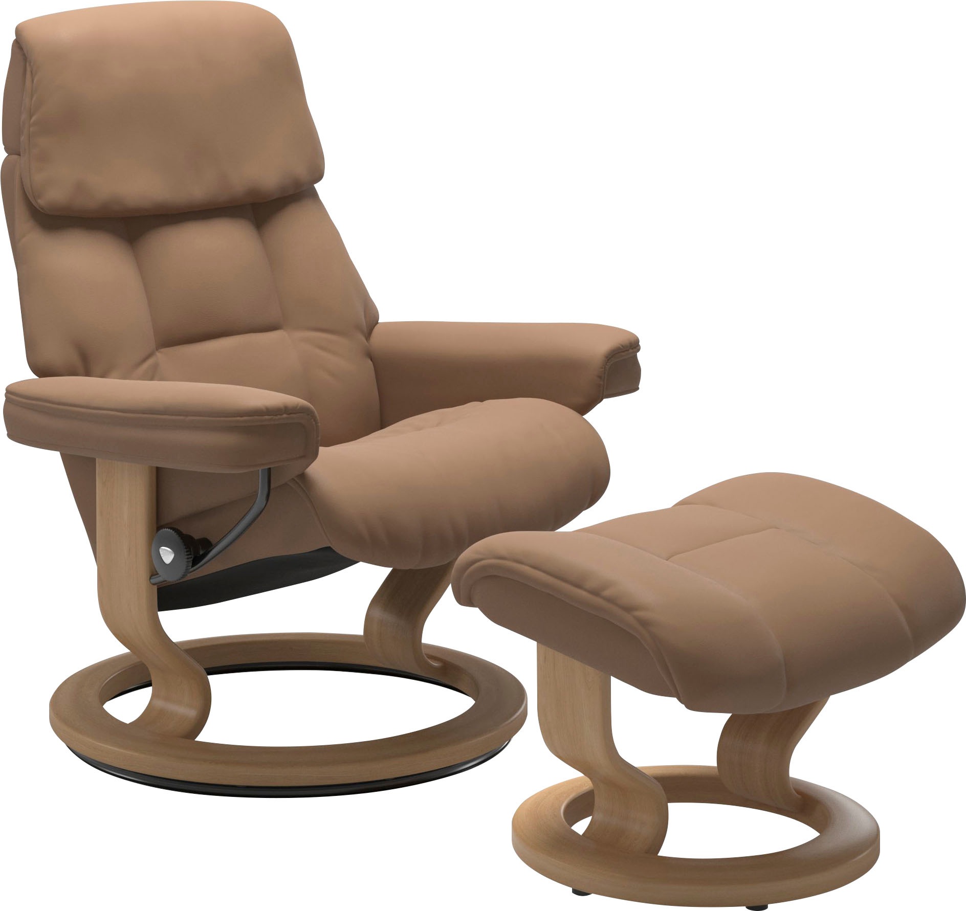 Stressless Relaxsessel "Ruby" mit Classic Base, Größe M, Gestell Eiche, Wenge, Braun & Schwarz