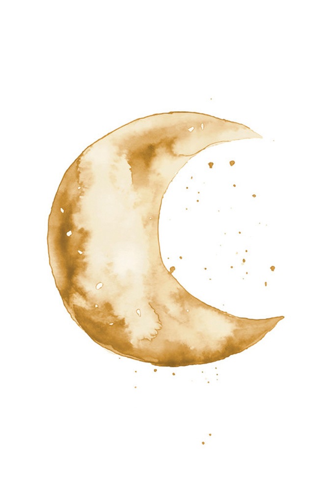 A.S. Création Leinwandbild "Golden Crescent - Wandbild Weiß Gelb Gold Keilr günstig online kaufen