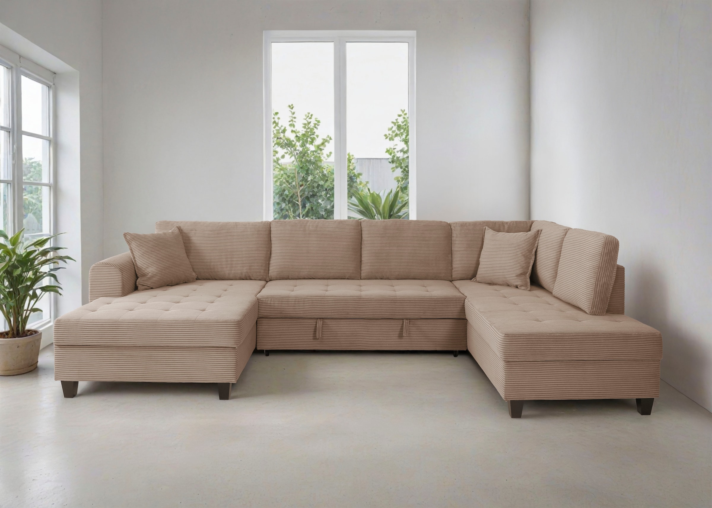 Trends by HG Wohnlandschaft "Moritz, U-Form" inkl. Bettfunktion und Bettkas günstig online kaufen