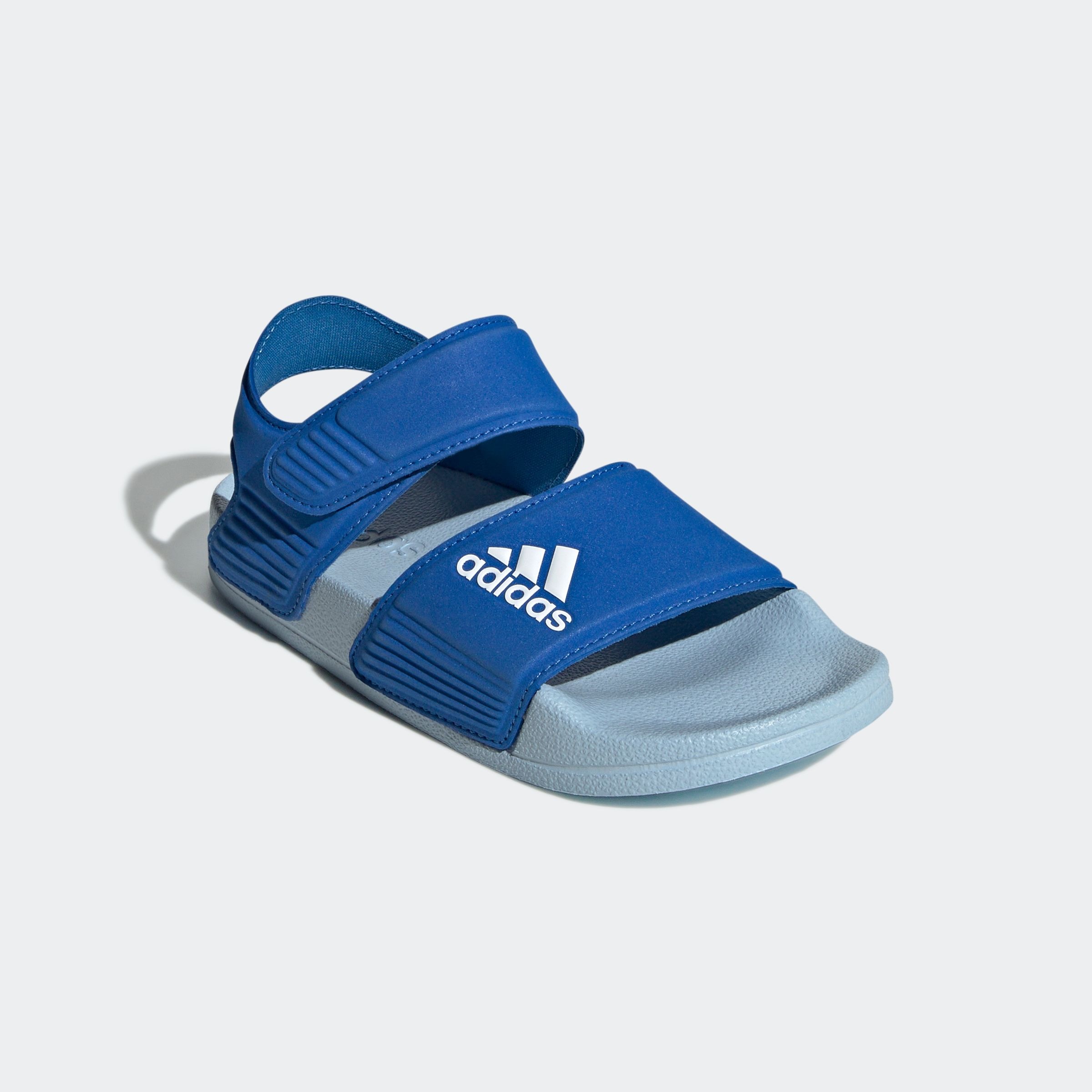 Kinder Badesandale "ADILETTE SANDALE", ADIDAS SPORTSWEAR, Gr. 37bright royal, cloud weiß, clear sky, Synthetik, Schuhe, mit Klettverschluss, für