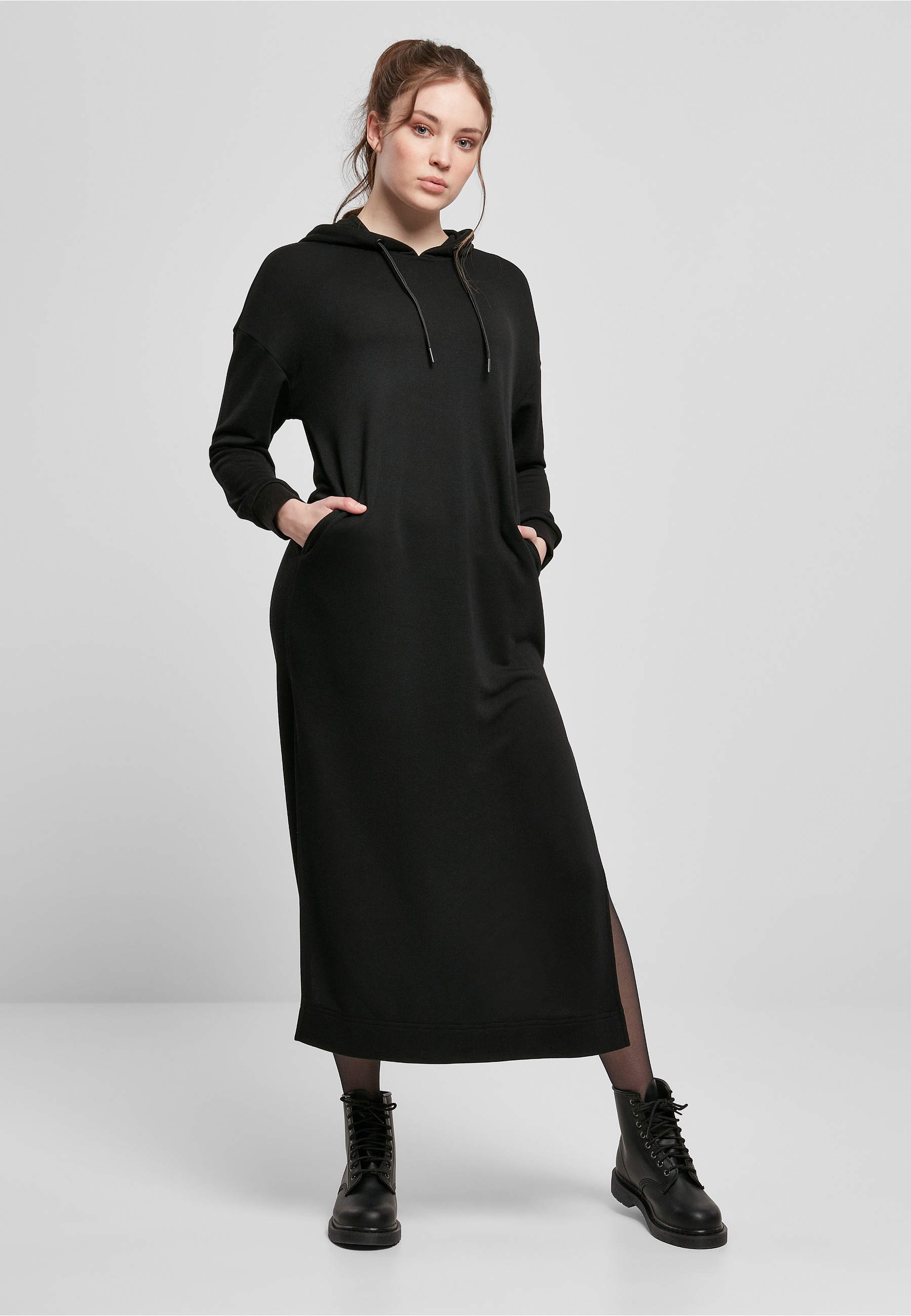 URBAN CLASSICS Shirtkleid »Urban Classics Damen Ladies Modal Terry Long Hoody Dress« 1 Stk. tlg.