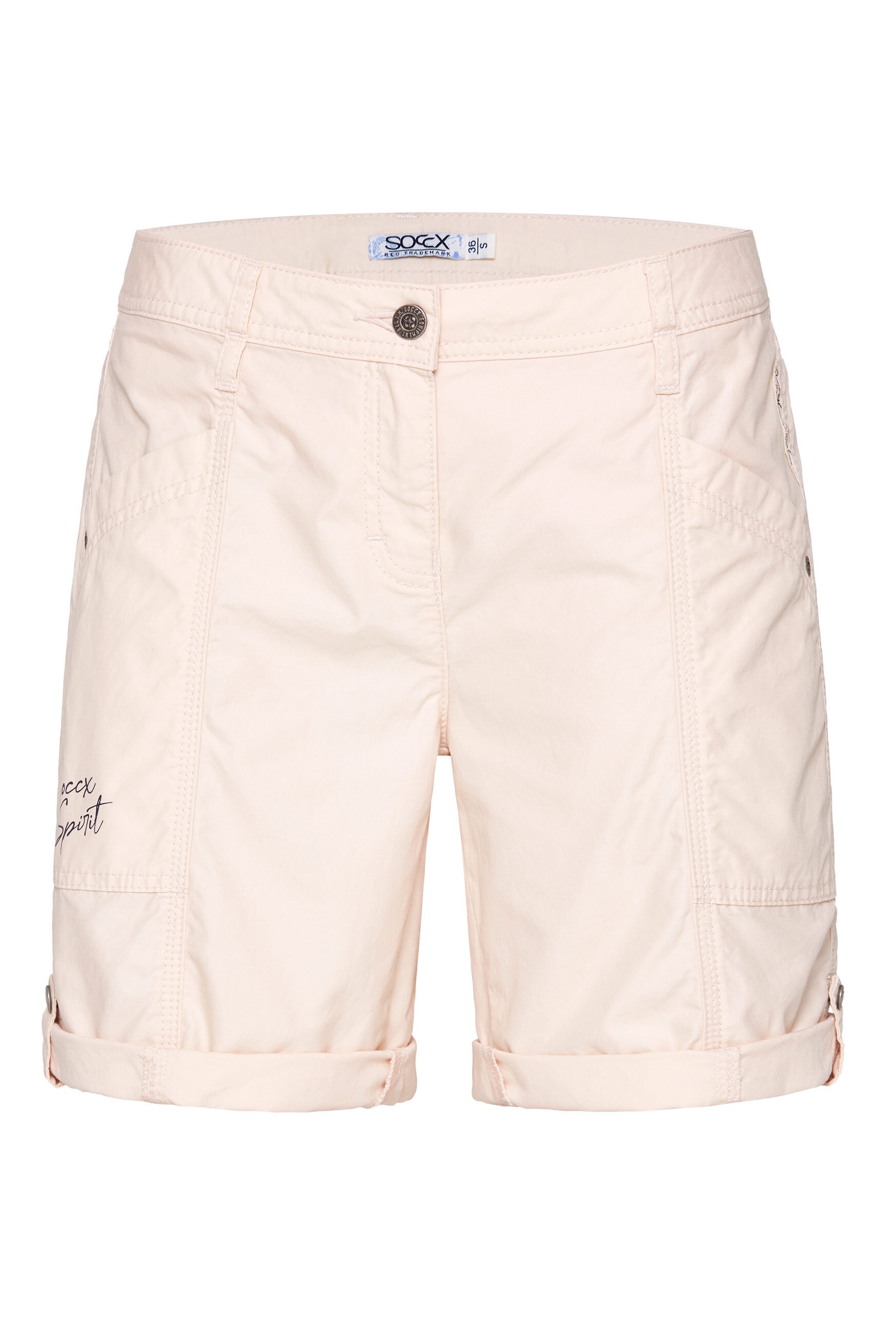 SOCCX Shorts, Krempelsaum mit Druckknopfriegel günstig online kaufen