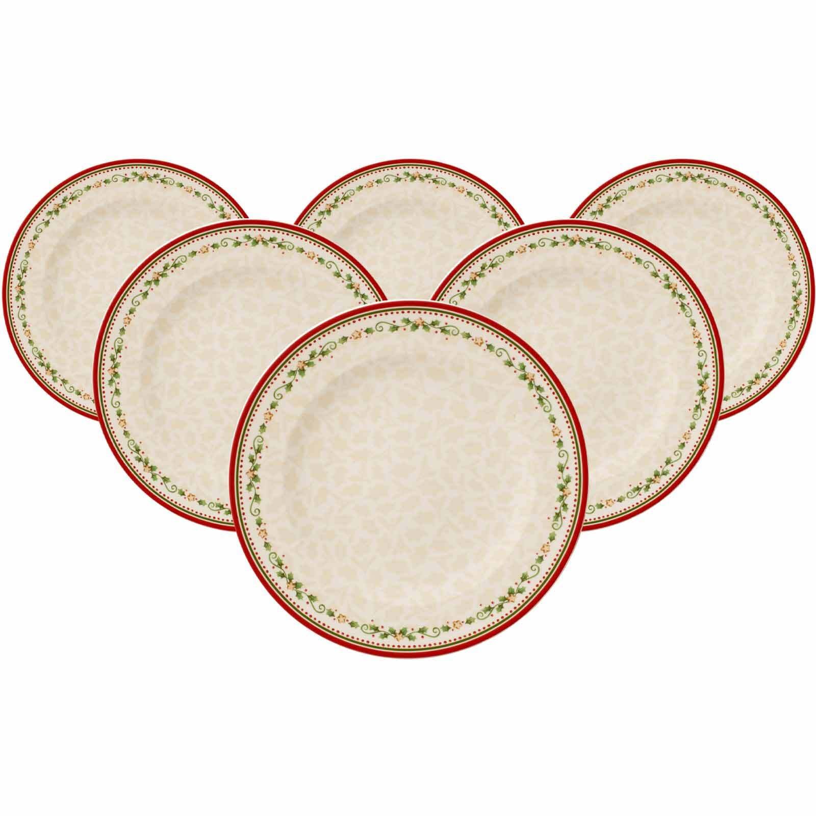 Villeroy & Boch Speiseteller "Speiseteller Sternschnuppe Winter Bakery Delight ø 27,4 cm 6er Set bunt"