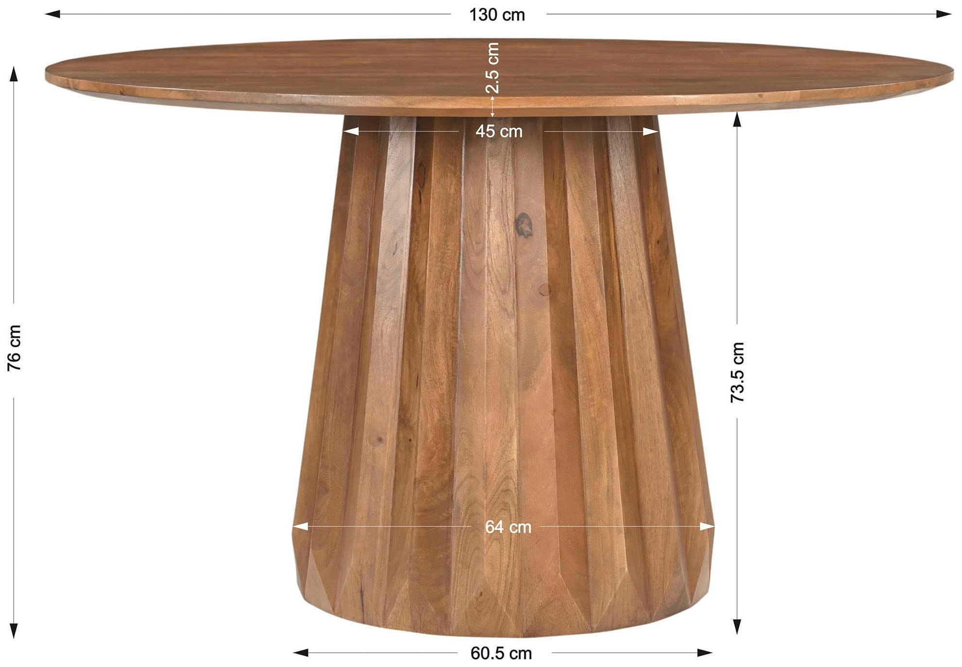 SIT Esstisch »MANGO NATURAL«, runde Tischplatte