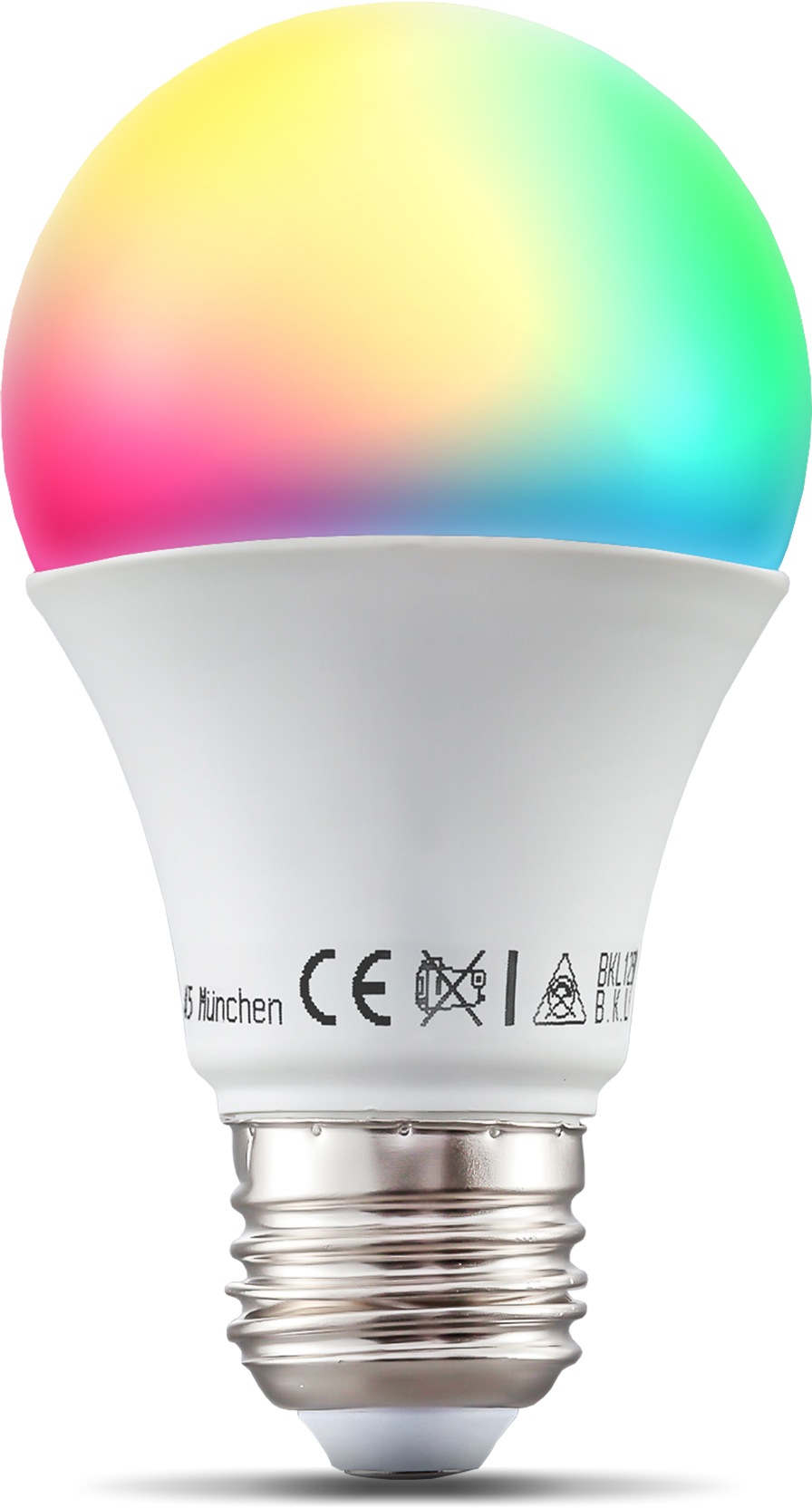 B.K.Licht LED-Leuchtmittel, E27, 1 St., Farbwechsler, Smart Home LED-Lampe, RGB, WiFi, App-Steuerung, dimmbar