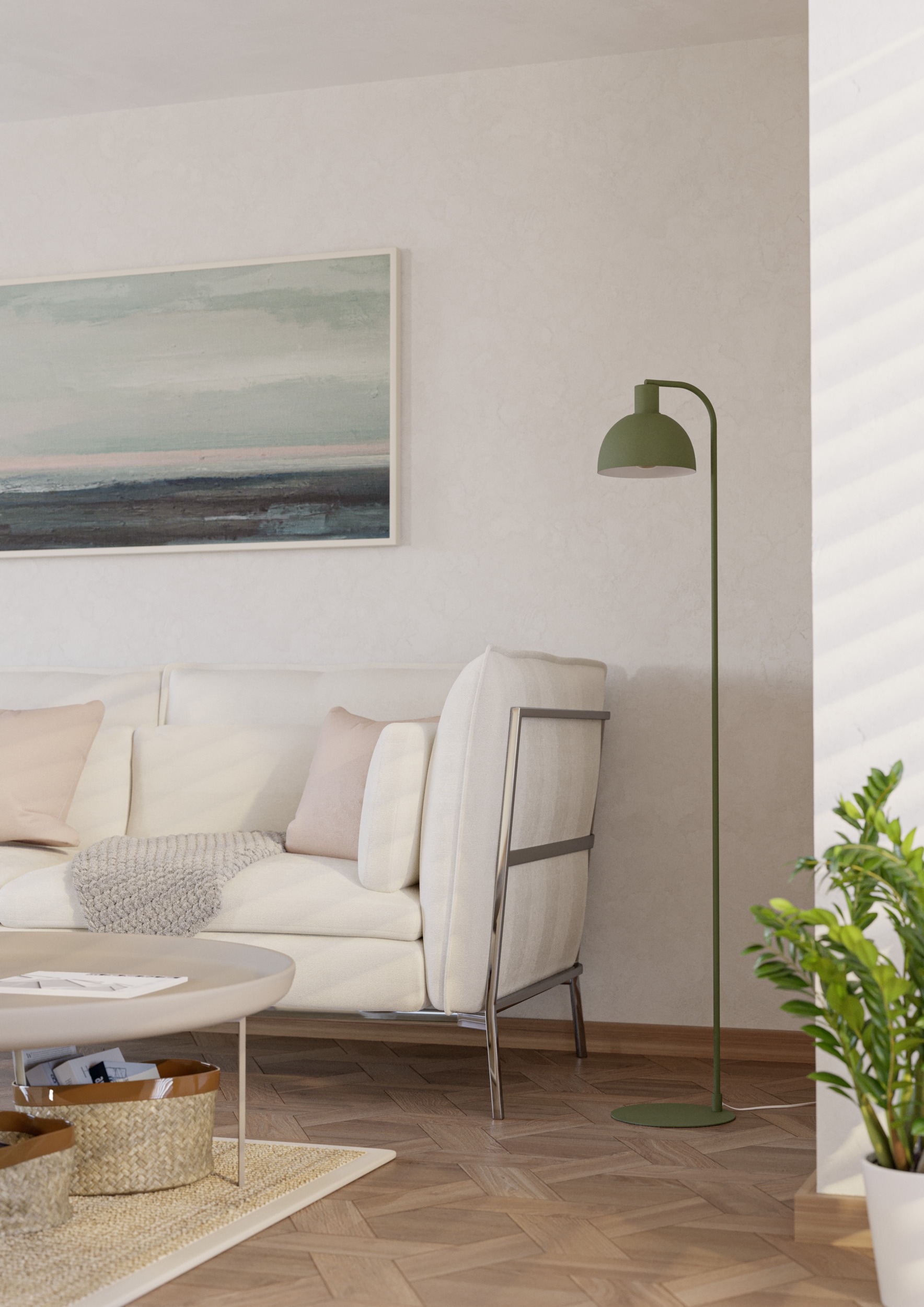 EGLO LED Stehlampe »CAZALILLA« E27 1 Stk. Standleuchte Wohnzimmer Skandinavisch, Leselampe, E27, Trittschalter