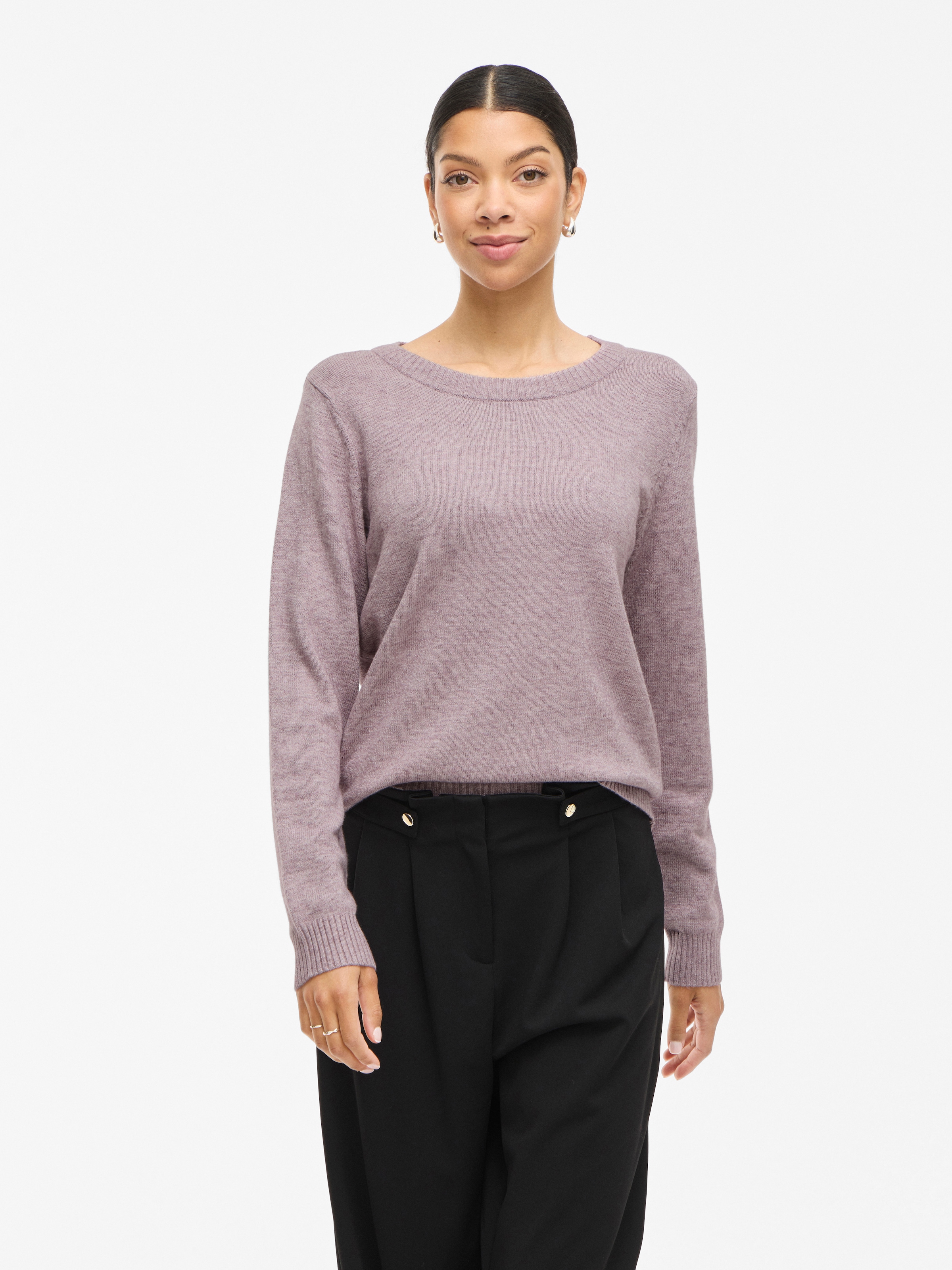 Vila Rundhalspullover "VIRIL O-NECK L/S KNIT TOP - NOOS" Viskosemischung, r günstig online kaufen