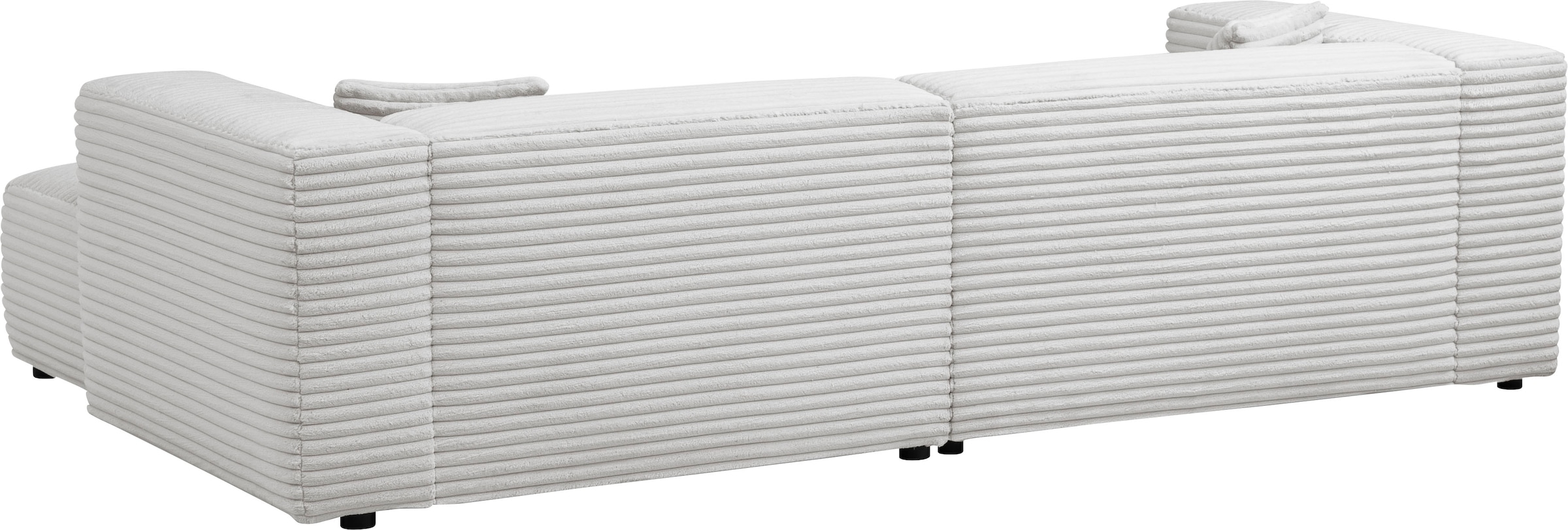 andas Ecksofa »BAKELS, L-Form in Cord oder Boucle-Stoff, moderne Couch«, wahlweise Recamiere rechts/links, bequemer Sitzkomfort