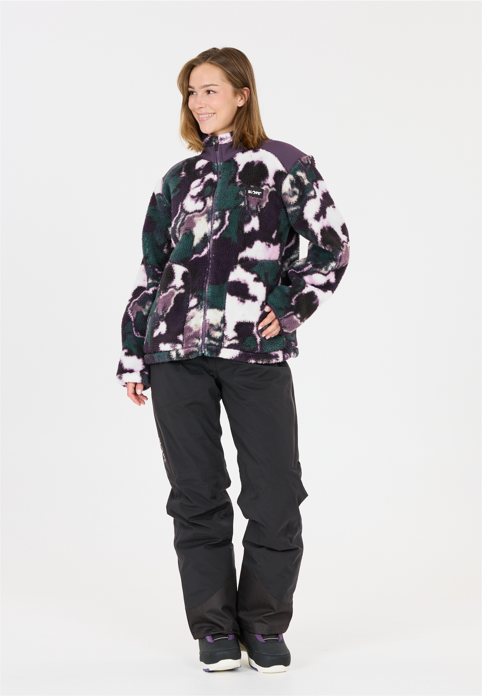 SLOPE Fleecejacke »Kendor« aus wärmendem Teddy-Stoff