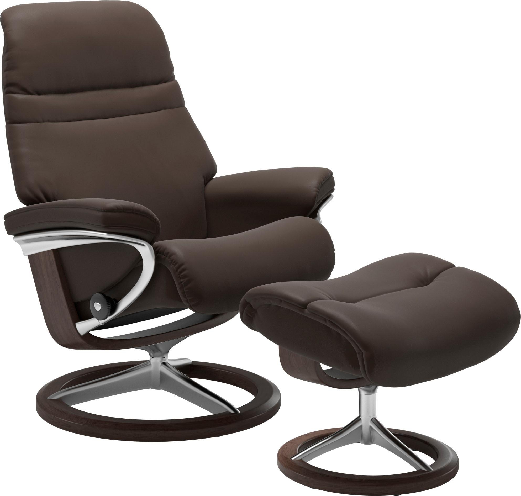 Stressless® Relaxsessel »Sunrise«, (Set, Relaxsessel mit Hocker), mit Signature Base, Größe S, Gestell Wenge