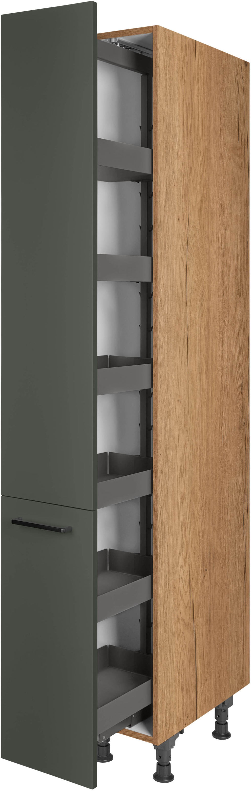 nobilia® Apothekerschrank »"Easytouch", mit 5 Einhängekörben, Breite 30 cm, Höhe 216,6 cm,«, vormontiert, Ein- und Auszugsdämpfung SoftStoppPro