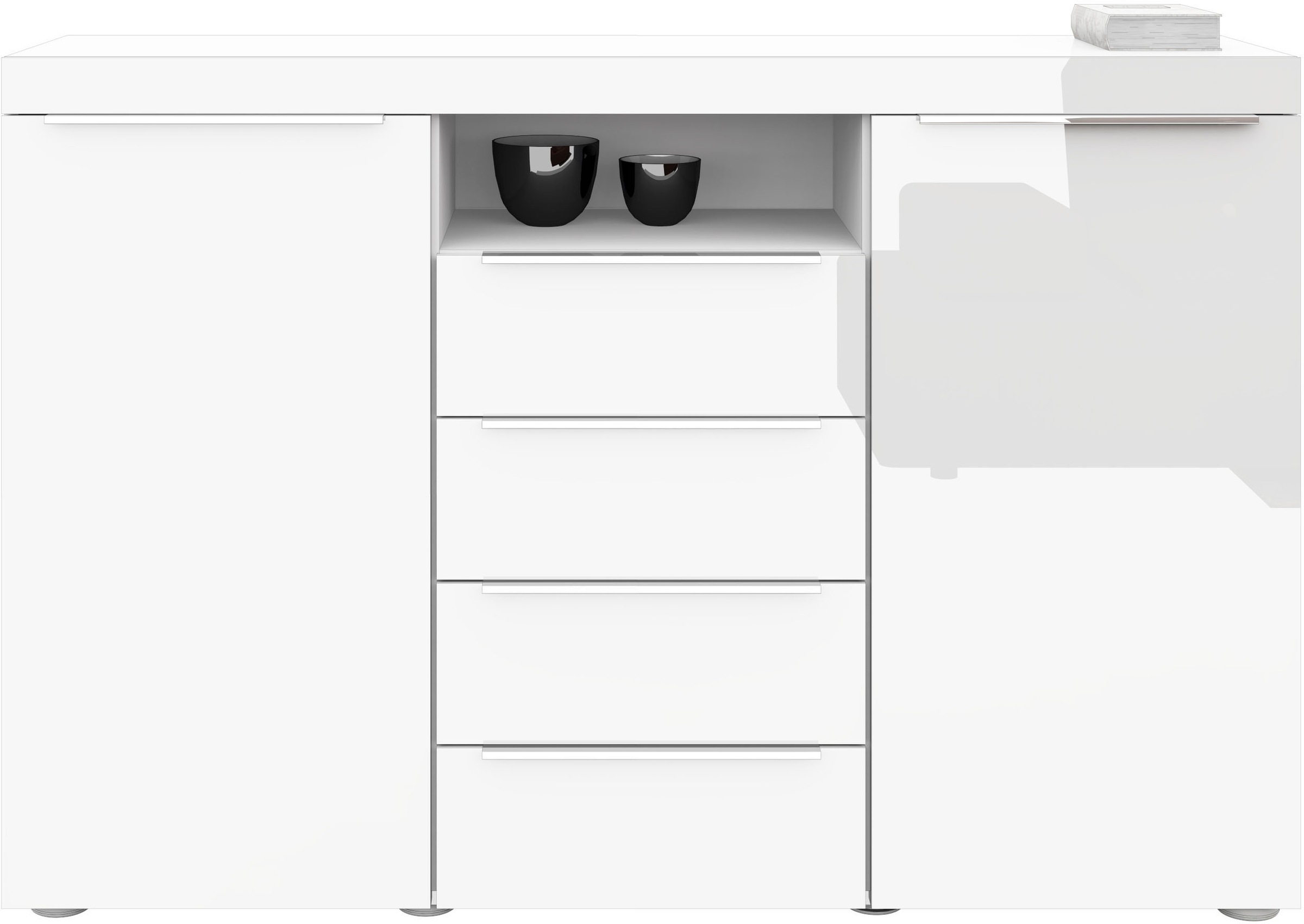 borchardt Möbel Highboard "Durban, Breite 139cm, Kommode mit glänzenden Met günstig online kaufen