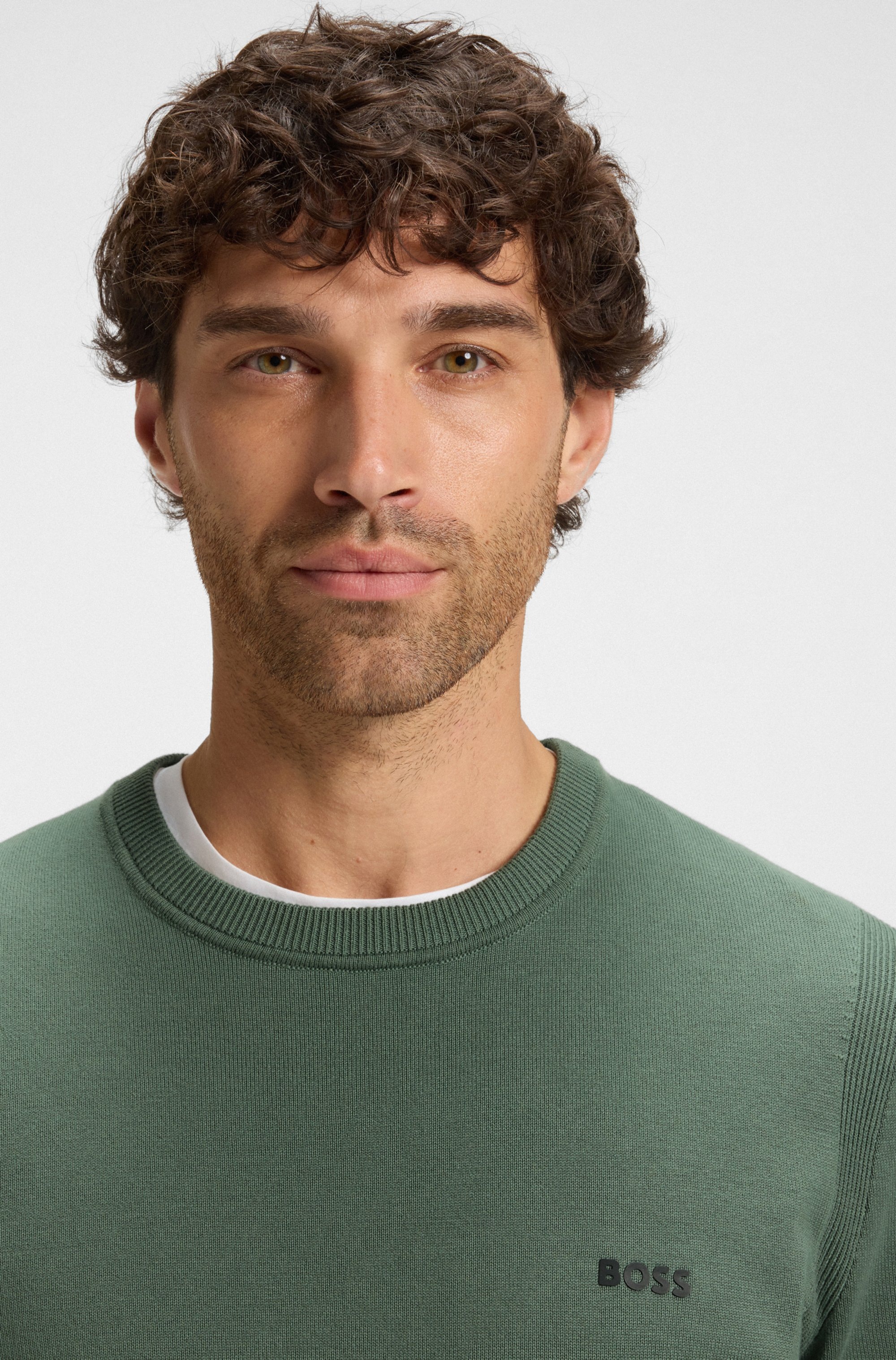 BOSS GREEN Rundhalspullover "K Ever-X CN" mit Logo-Schriftzug günstig online kaufen