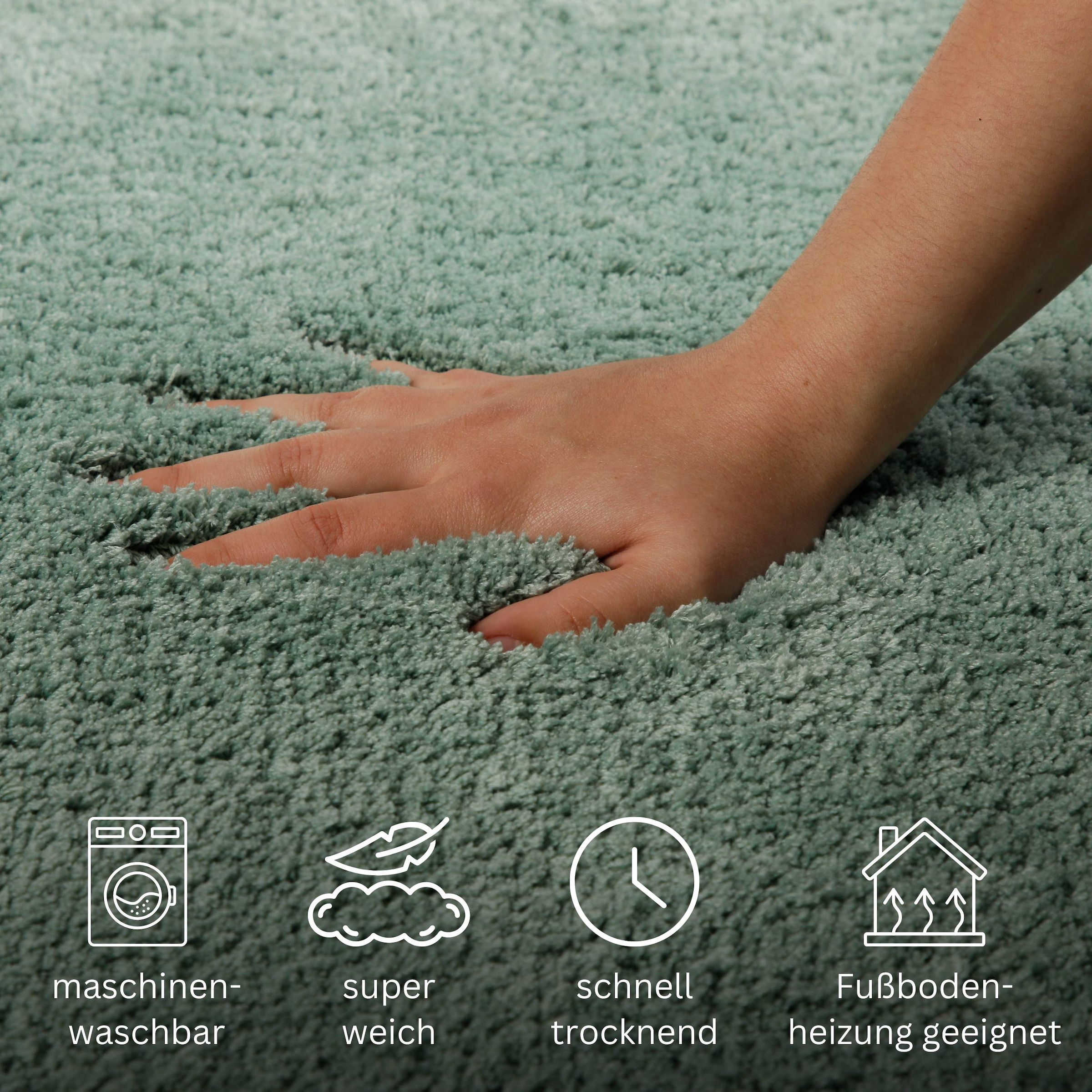 OTTO home Badematte »Kaarin«, rutschhemmend beschichtet, schnell trocknend, Badteppich, getuftet, flauschig, hochflor, große Farbauswahl
