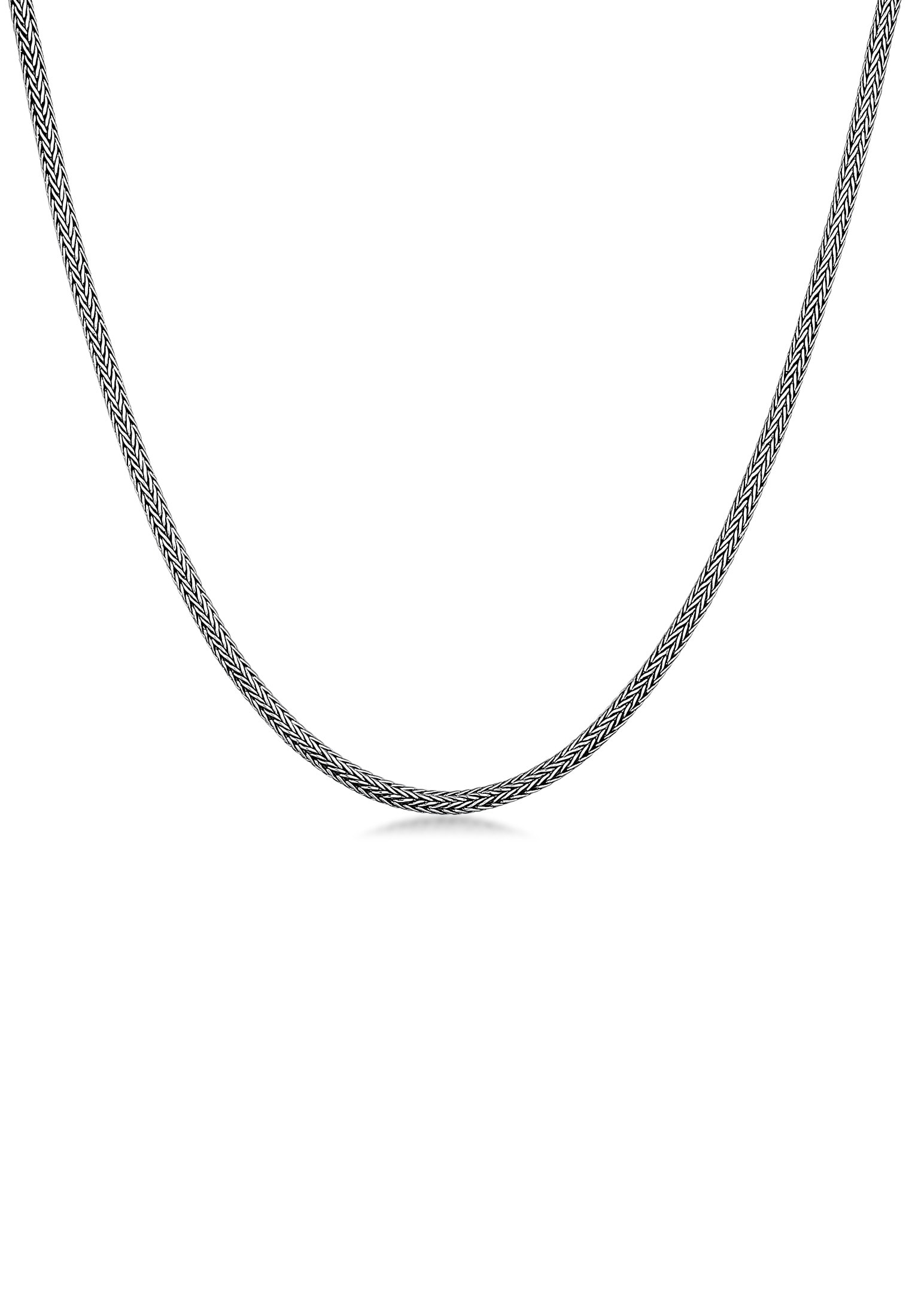 "Silberkette KUZZOI ""Halskette Herren 3mm für Anhänger Glieder 925 Sterling Silber Oxidiert"" Gr. 50, silber, Halsketten, Herren, 50, ohne Stein