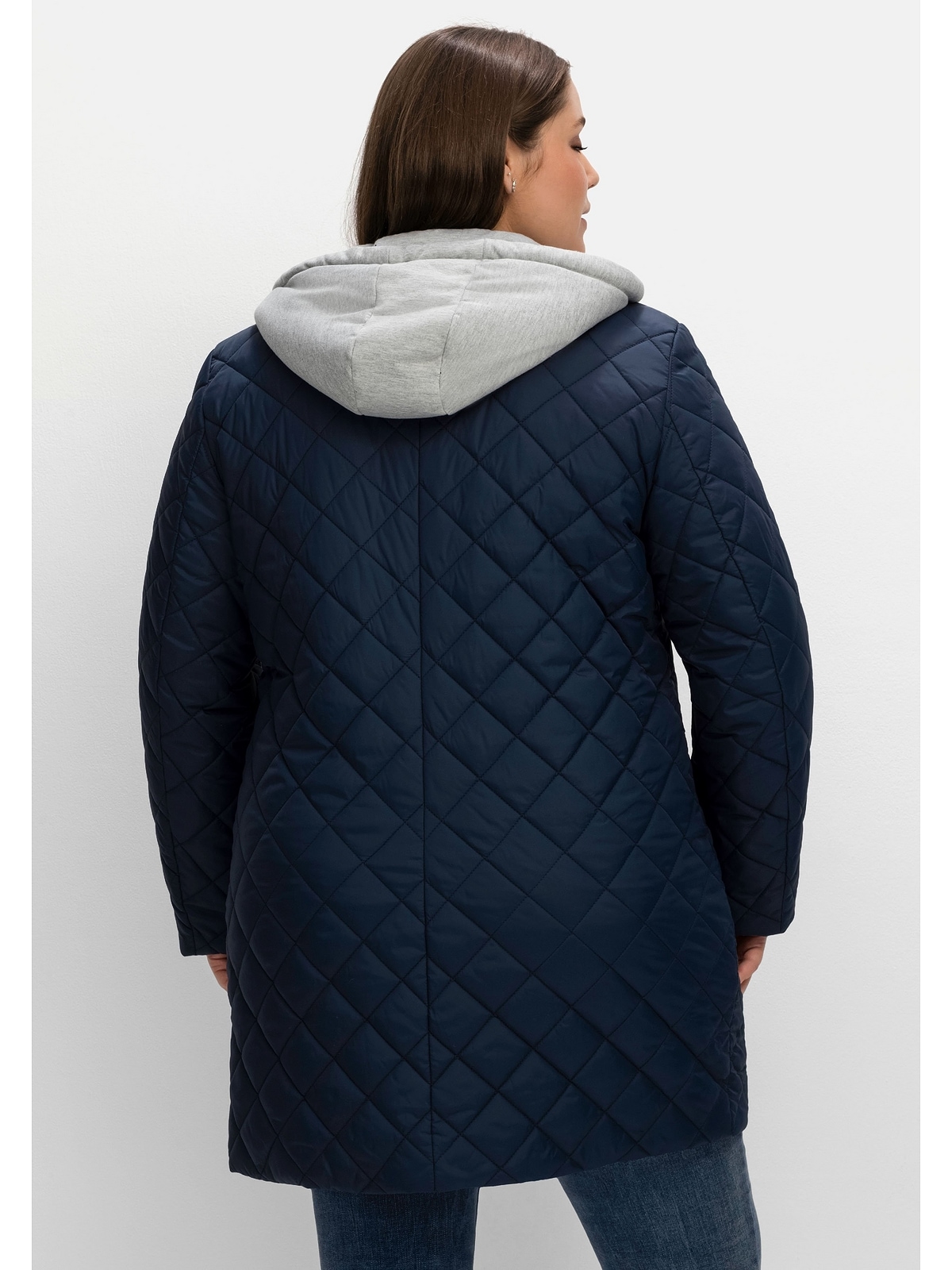 Sheego Steppjacke | Größen«, Jerseykapuze bestellen 2-Wege- BAUR Kapuze, mit Zipper mit und »Große