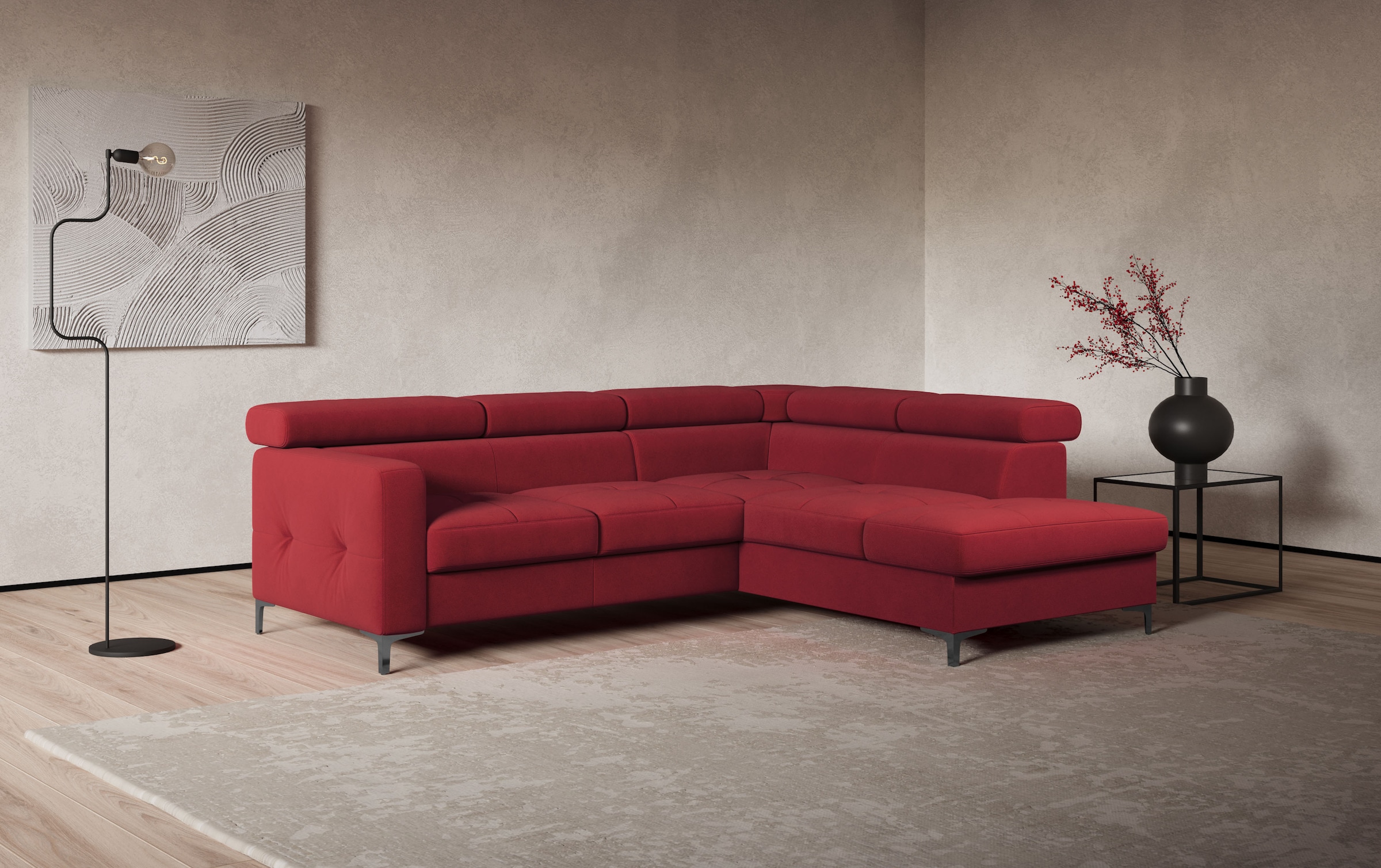 COTTA Ecksofa "Sammy L-Form" mit Kopfteilverstellung, wahlweise mit Bettfun günstig online kaufen