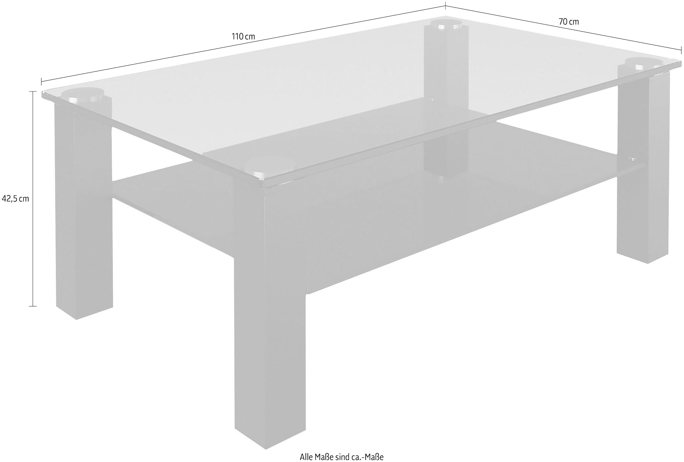 Eve Collection Couchtisch, rollbar, mit Ablageplatte