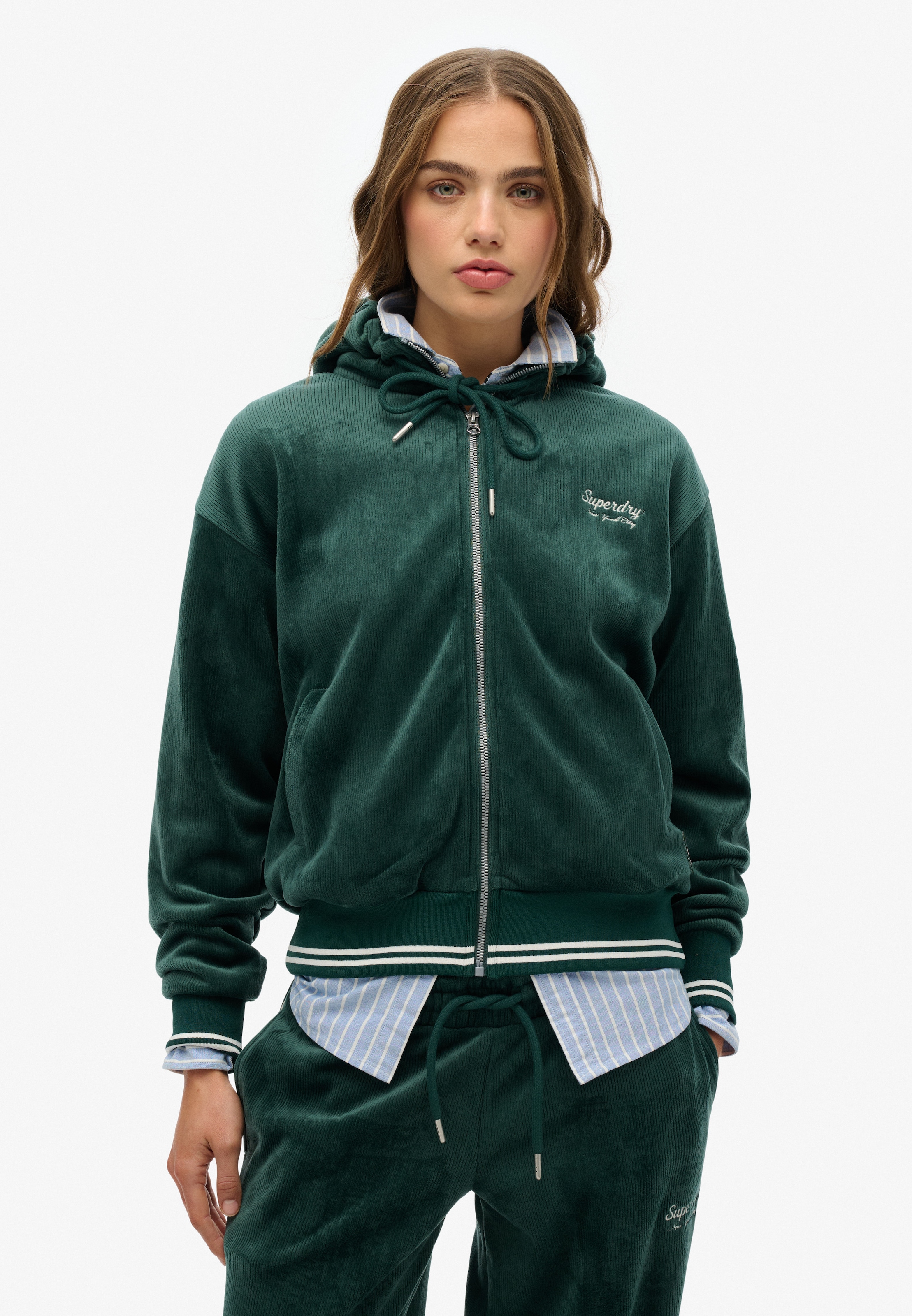 Superdry Kapuzensweatjacke "COUNTRY CLUB VELOUR ZIP HOOD" günstig online kaufen