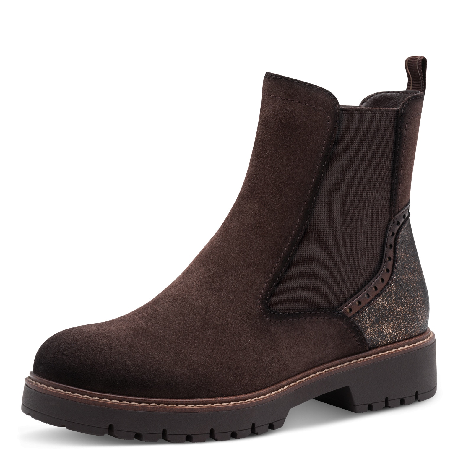 Tamaris Chelseaboots, Blockabsatz, Stiefelette mit Kontrast-Rahmennaht günstig online kaufen