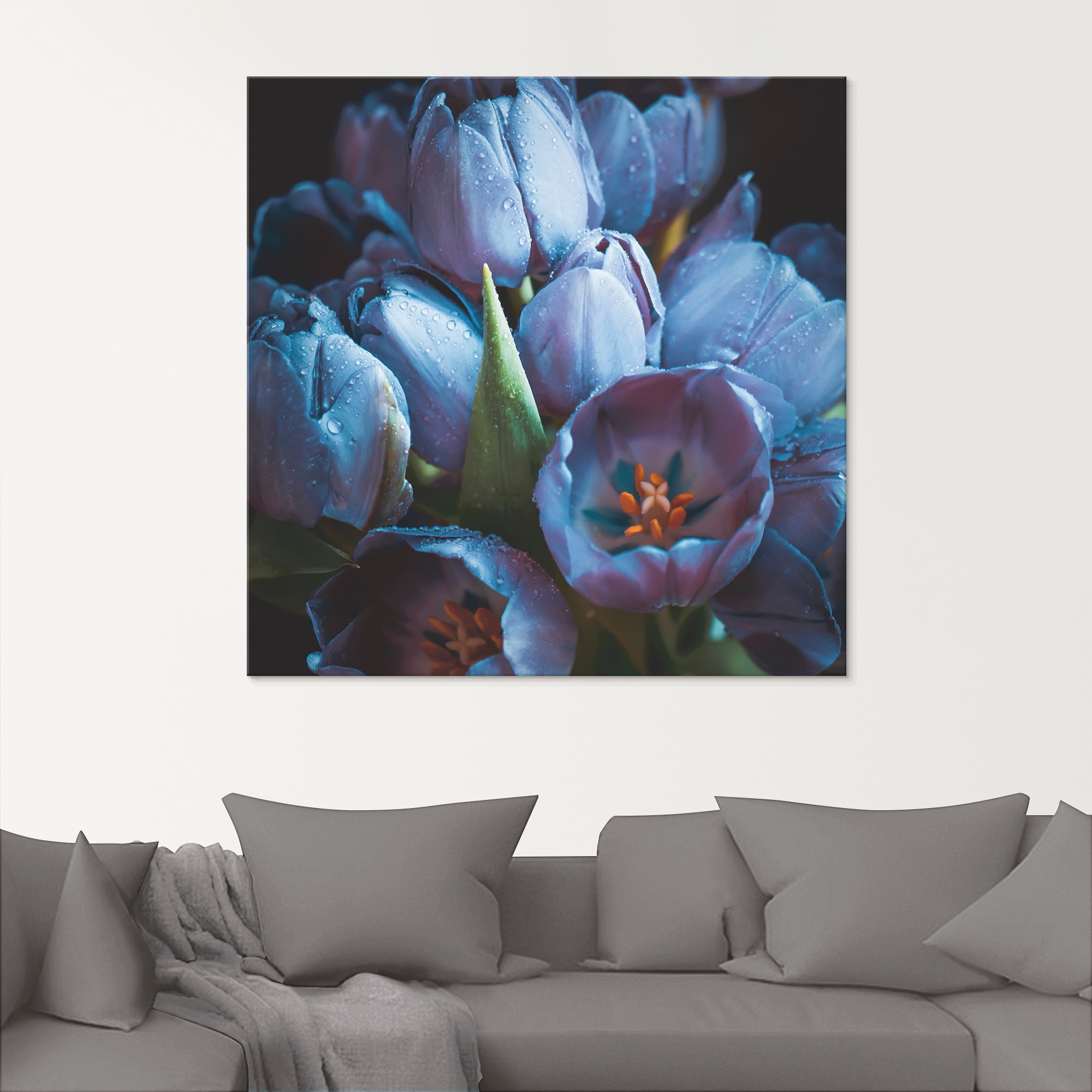 Artland Glasbild »Tulpen kaufen BAUR in verschiedenen Blau«, | Größen (1 St.), Blumen