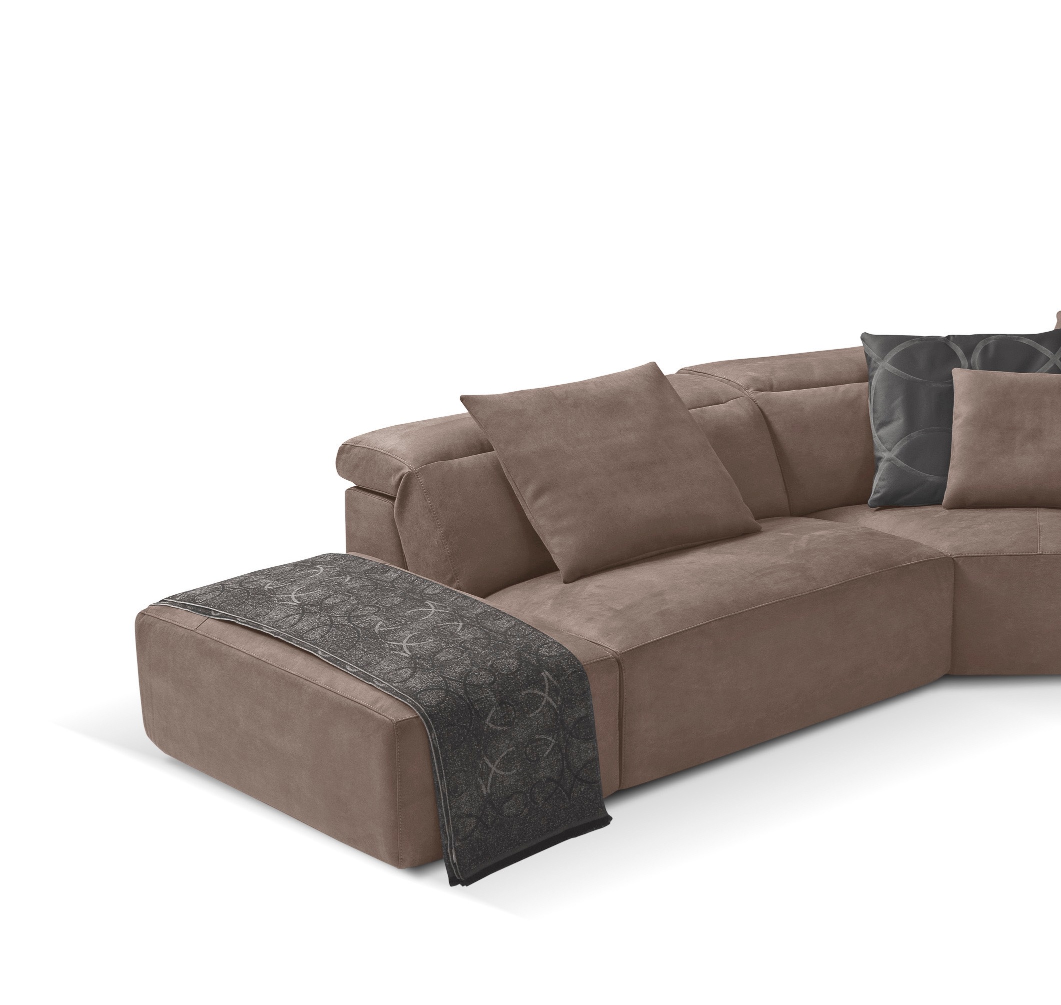 Egoitaliano Ecksofa »Beverly, extravangantes Designsofa mit erstklassigem Sitzkomfort«, wahlweise mit elektrischer Relaxfunktion, Kopfteilverstellung