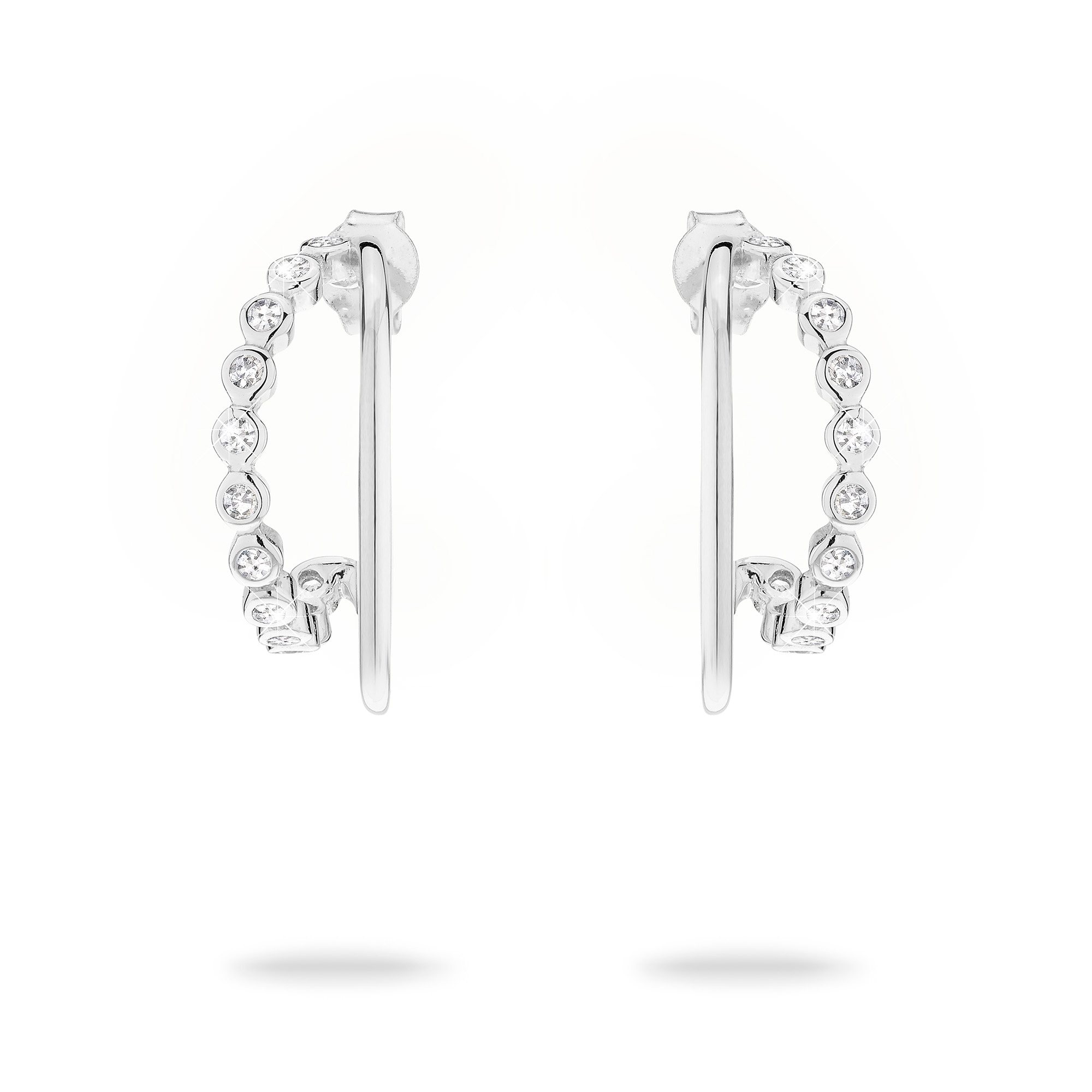 Tamaris Paar Creolen »Schmuck Geschenk Silber 925 Ohrringe Tiny Glimmer«, mit Zirkonia (synth.)