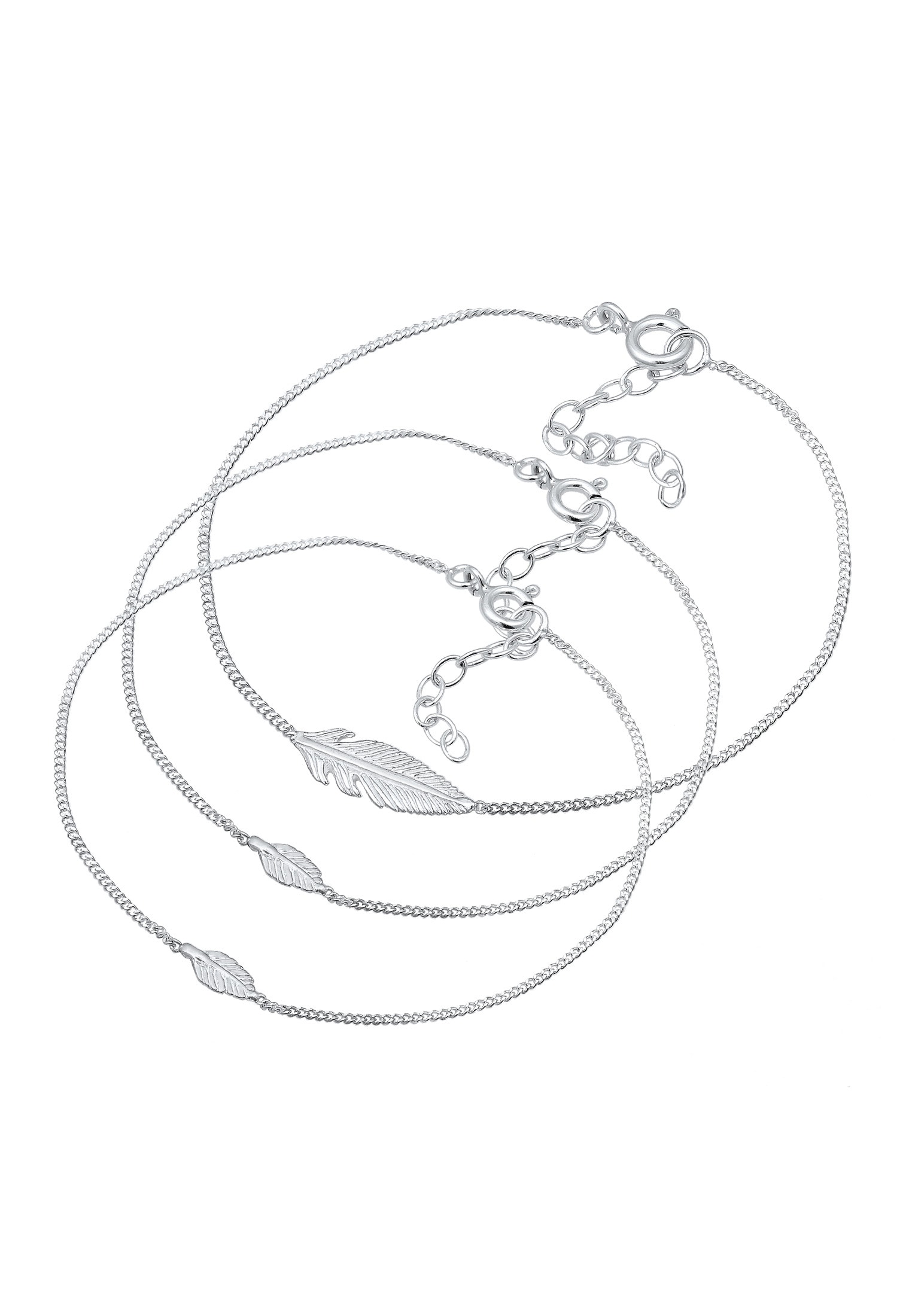 Elli Schmuckset »Feder Mutter Kind 3er Set 925 Sterling Silber«
