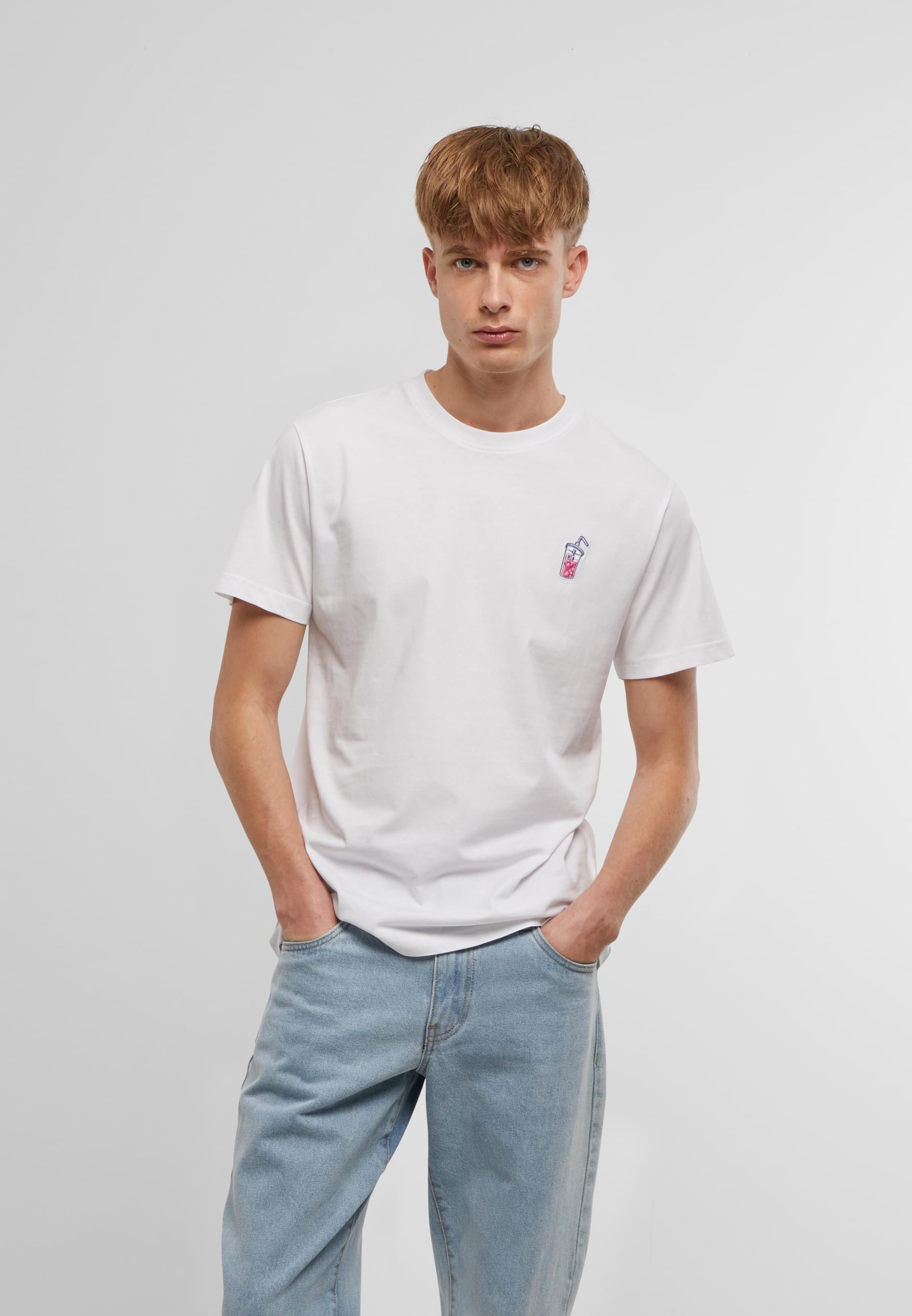 MisterTee T-Shirt »MisterTee Herren Good Vibes Drink Tee EMB«, (1 tlg.)