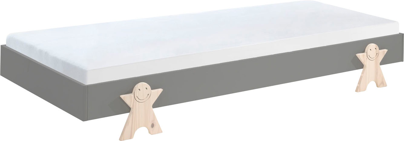 Thumbnail - Vipack Kinderbett "Modulo, stapelbares Einzelbett, inkl. Rolllattenrost, 2 Farben", (B/H/T ca. 203,6x93,8x48cm, Fuß Smil...