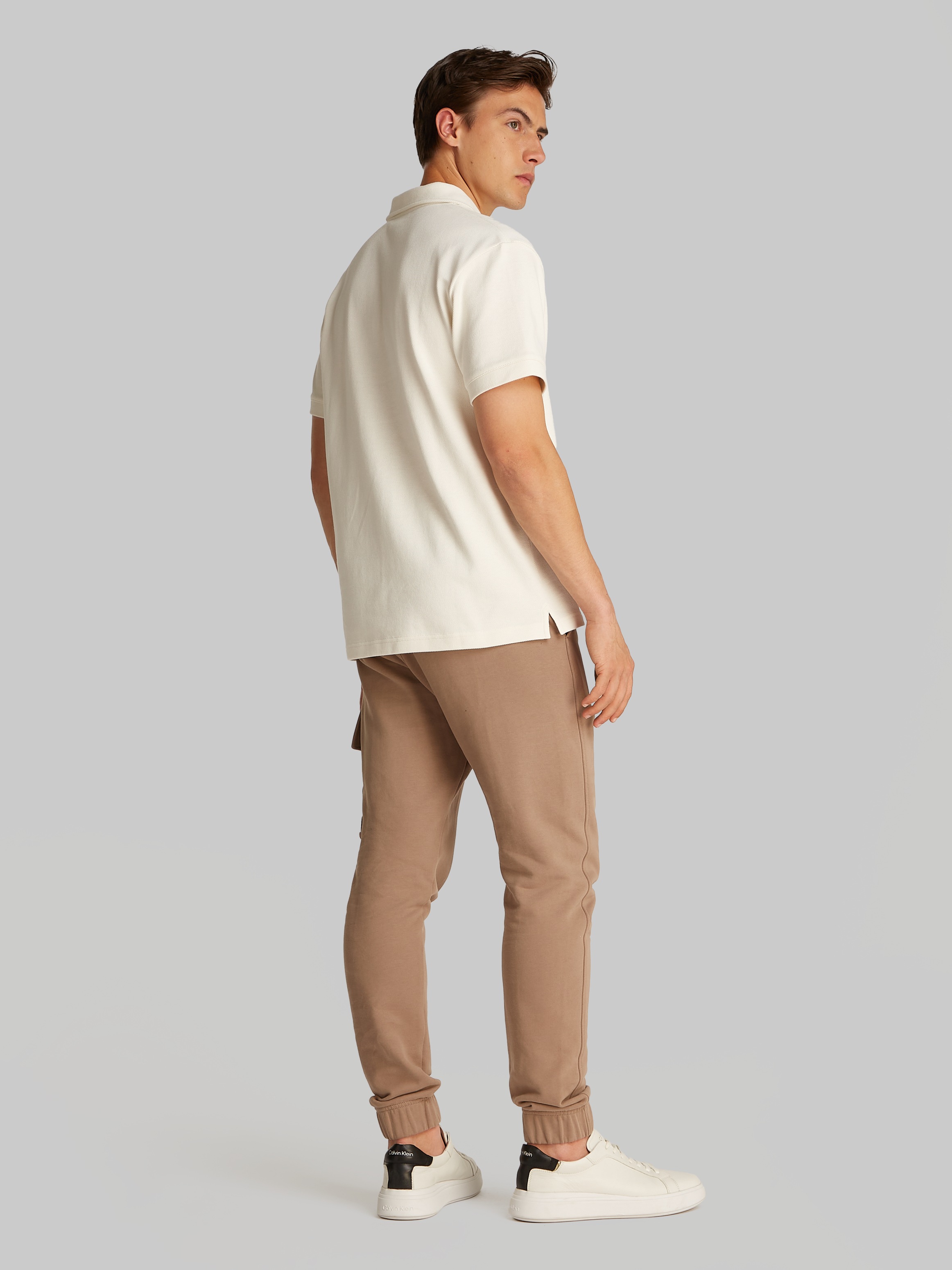Calvin Klein Jeans Poloshirt »WOVEN LABEL POLO«, Logodruck