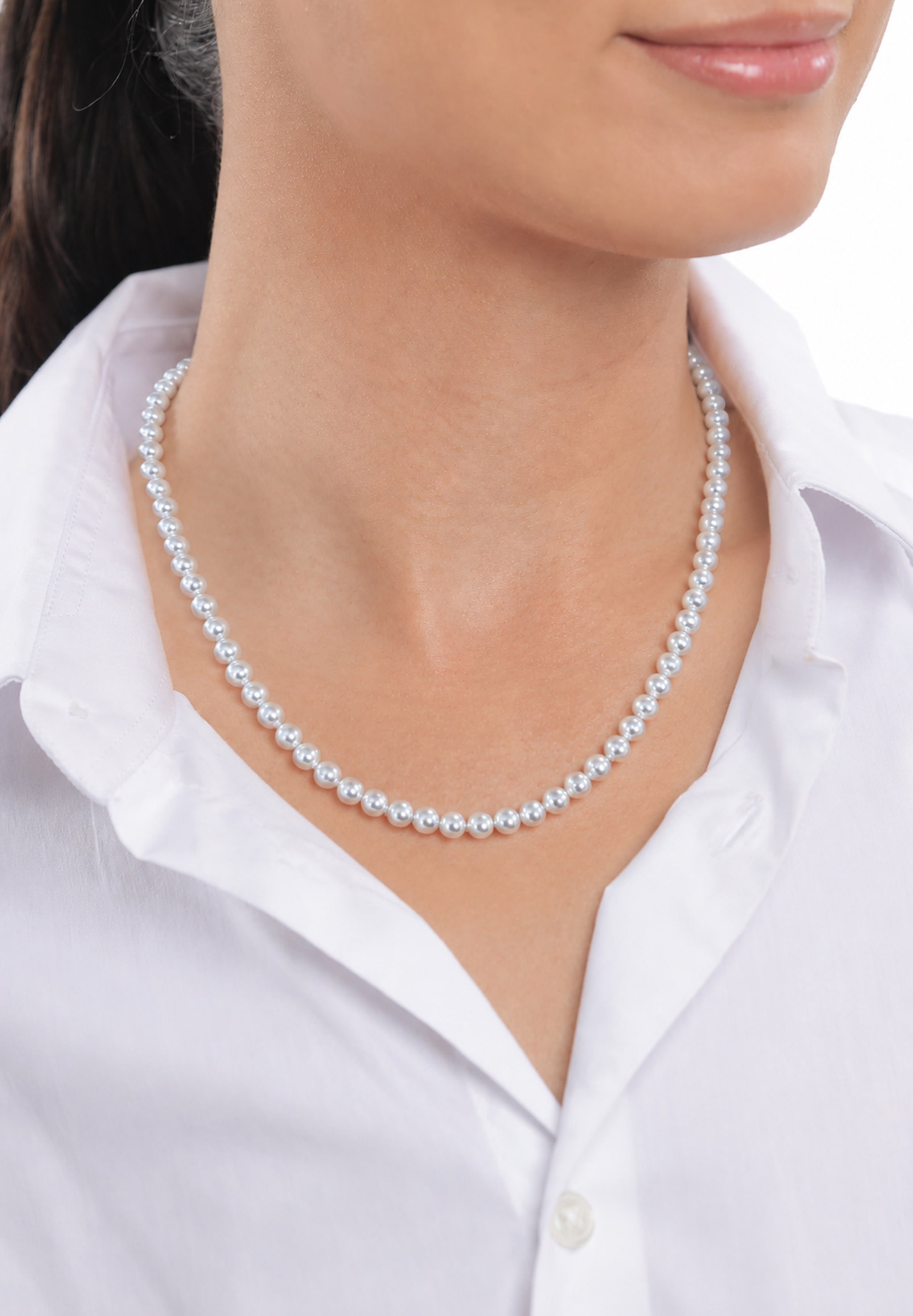Elli Silberkette »Halskette mit Swarovski(R) Perlen Weiß 925 Sterling Silber«