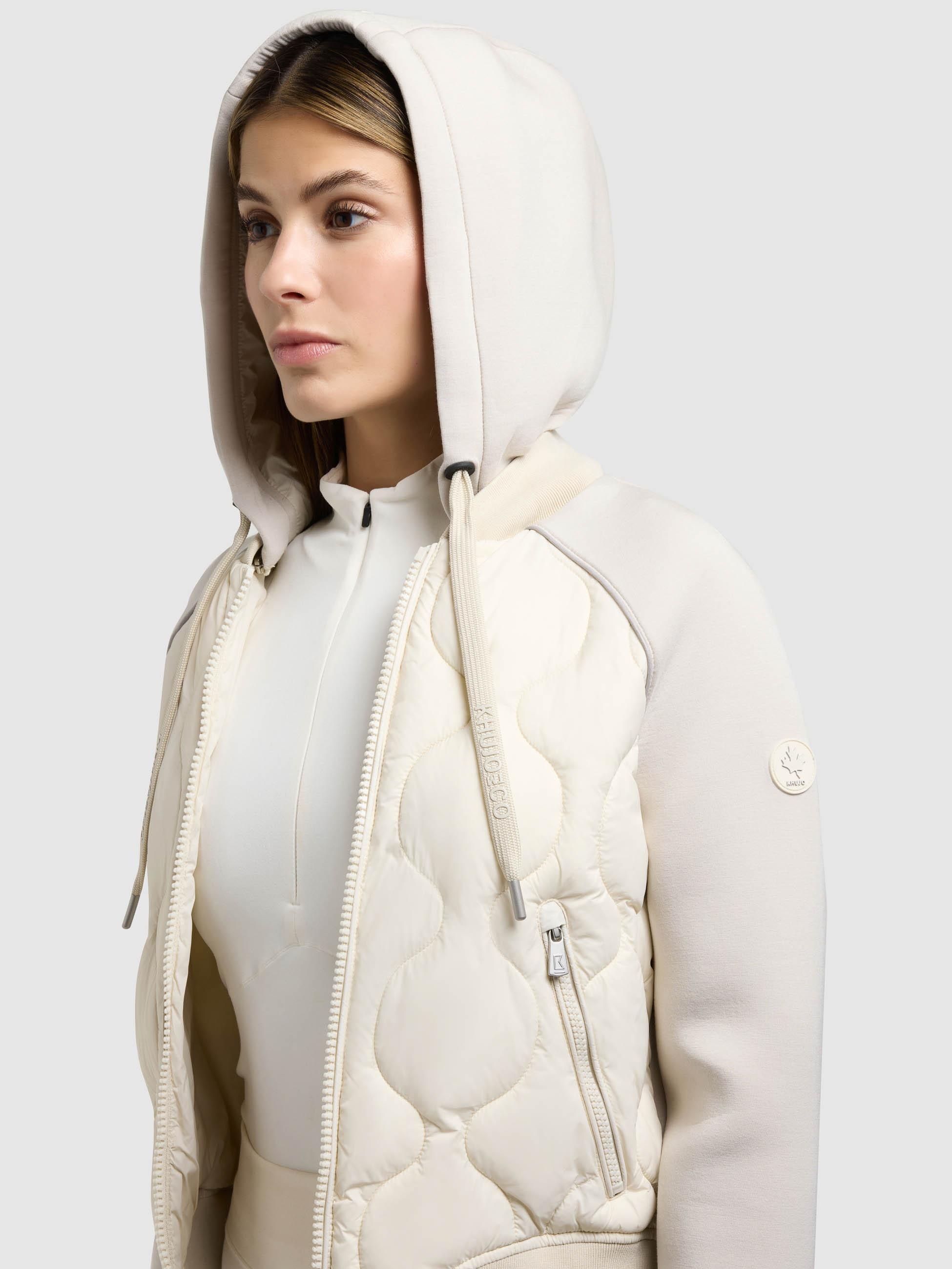 Funktionsjacke KHUJO "Malaya", Damen, Gr. S (36), sanftes weiß, Obermaterial 1: 100% Nylon; Obermaterial 2: 80% Viskose, 12% Nylon, 8% Elasthan; Innenfutter: 100% Nylon; Wattierung: 100% Polyester, lässig geschnitten hüftlang, Rundhals, Ärmel ohne Ärmelsc 3
