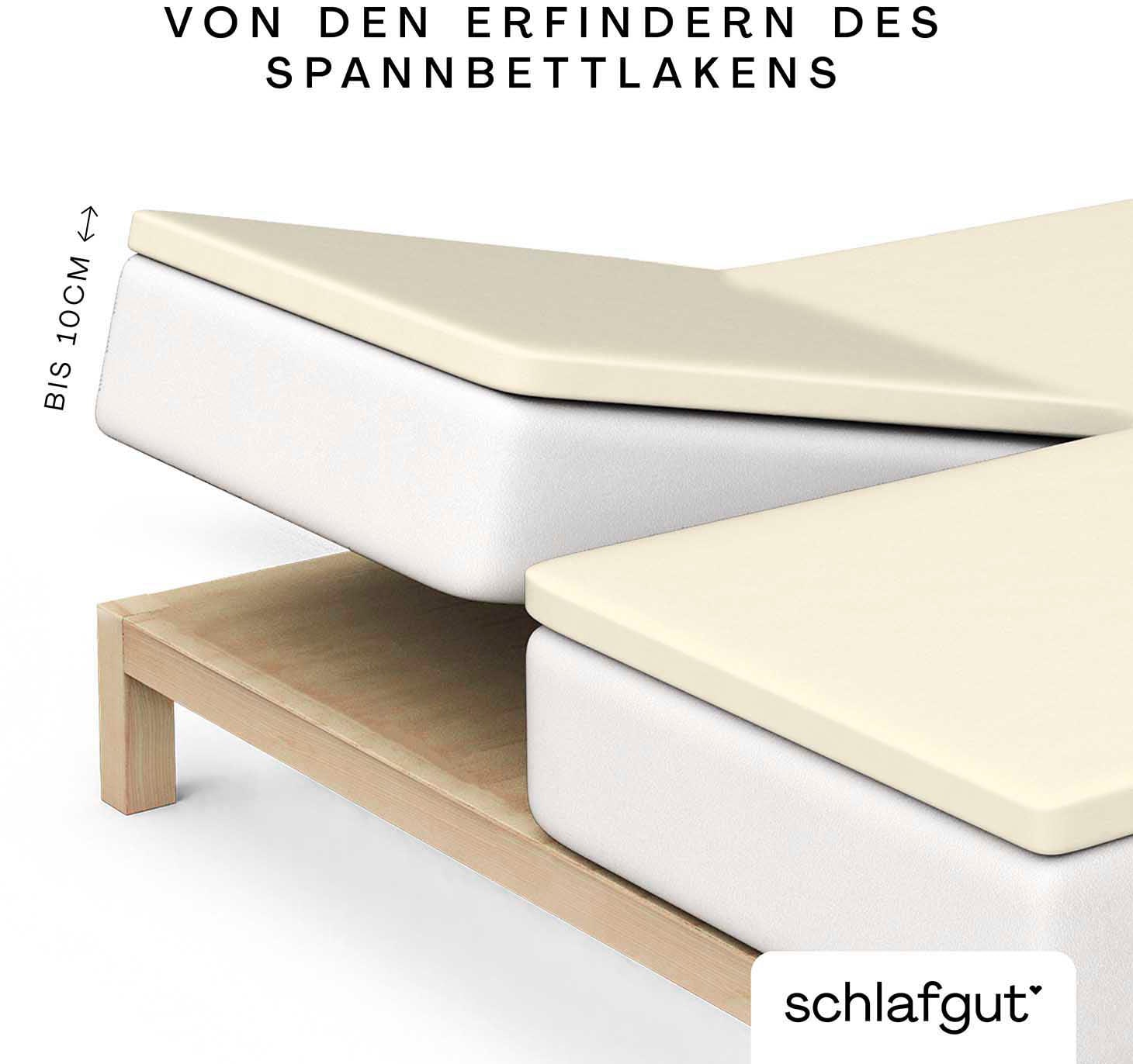 Schlafgut Spannbettlaken "Pure Split-Topper" MADE IN GREEN by OEKO-TEX