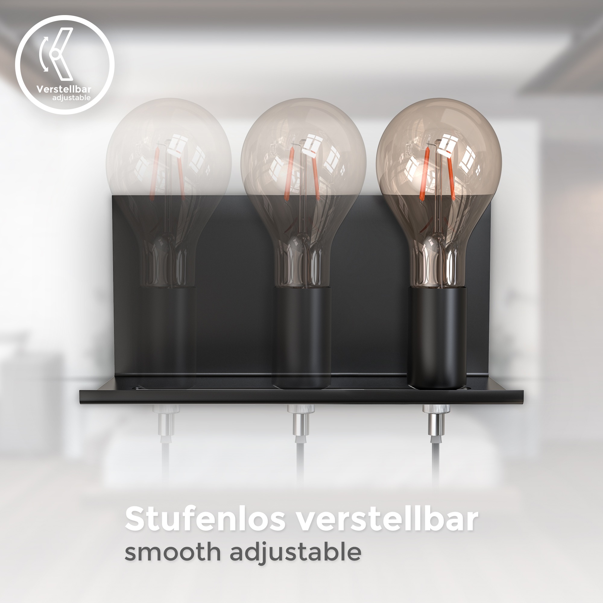 B.K.LICHT Wandleuchte, schwarz, 1, H: 12cm, 1 Stk., Leuchten, verstellbare Wandlampe mit Ablage, Kabelschalter, schwarz, 1-flammig, Wandleuchte 2