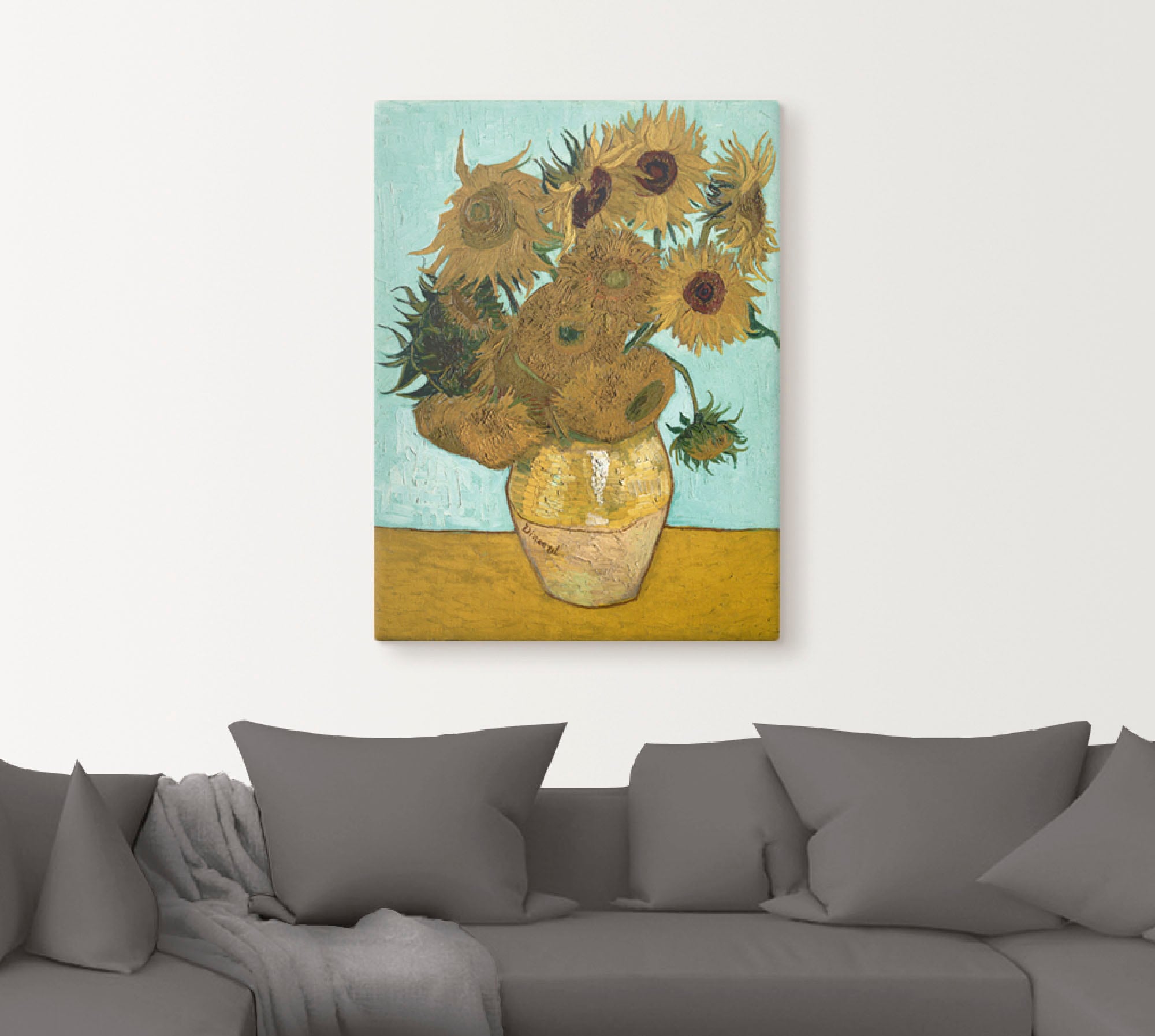 »Vase kaufen (1 Leinwandbild, oder Sonnenblumen. Größen versch. St.), als | Blumen, Wandbild BAUR 1888«, mit in Poster Artland Wandaufkleber