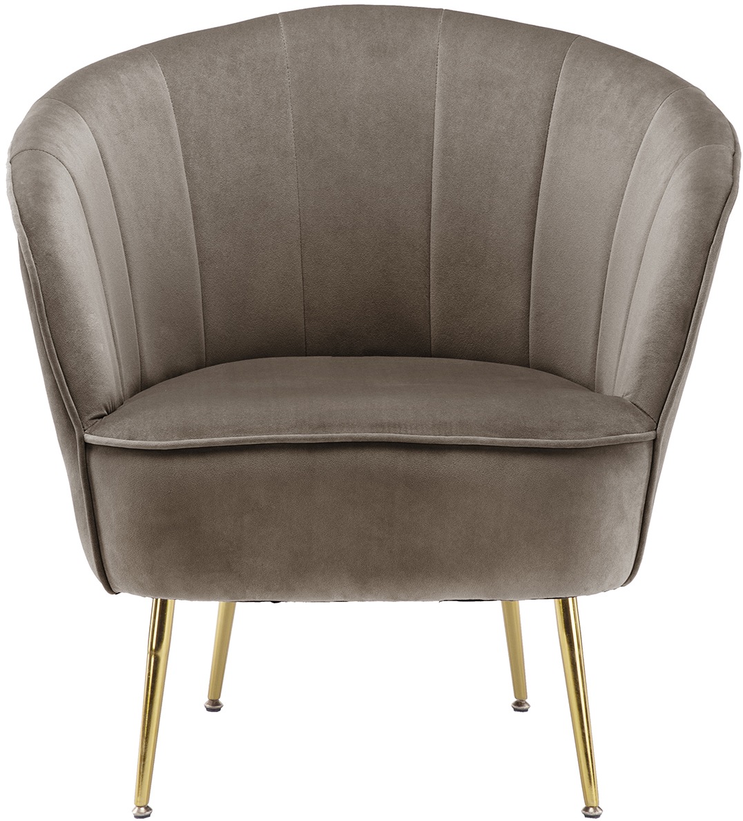 Kayoom Sessel »Loulan 125, gemütlicher Cocktail-Sessel, edler Samtbezug«, (1 St.), Cocktail-Sessel, Rückenlehne mit Ziernaht, Metallbeine in Gold