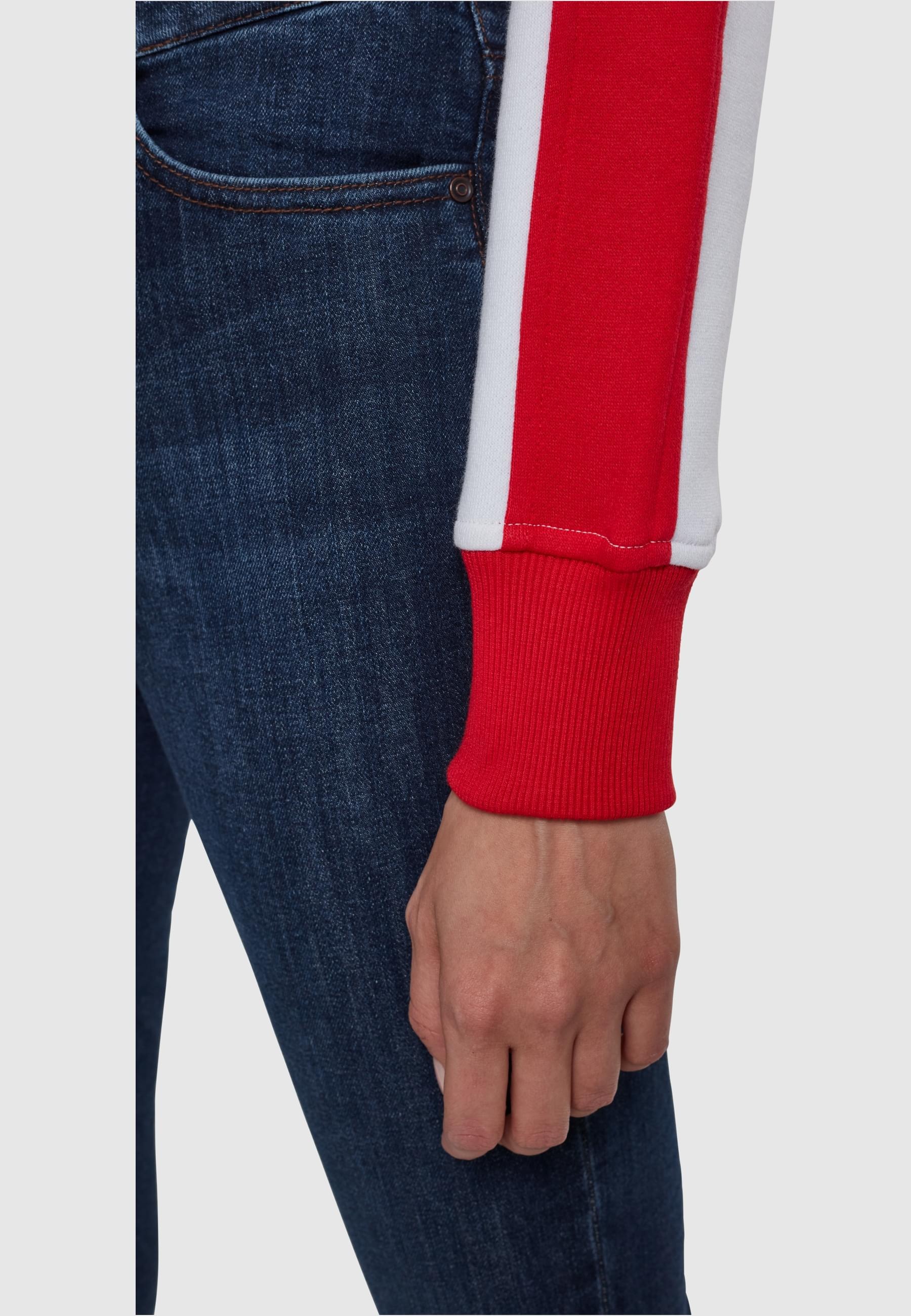URBAN CLASSICS Sweatshirt »Urban Classics Damen Ladies Cropped 3-Tone Stripe Crew«, (1 tlg.)