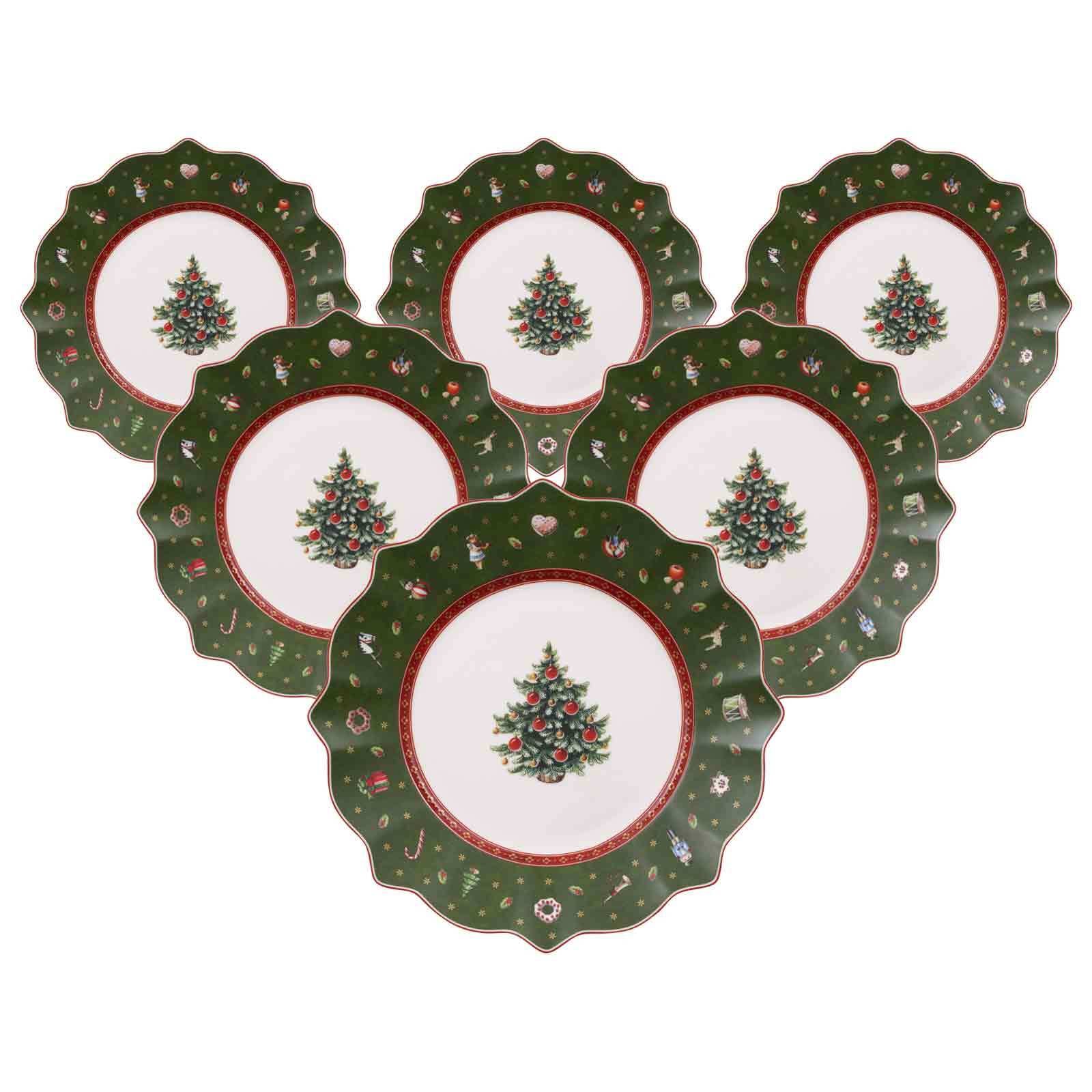 Villeroy & Boch Frühstücksteller "Frühstücksteller Toys Deligth ø 24,5 cm 6er Set grün"