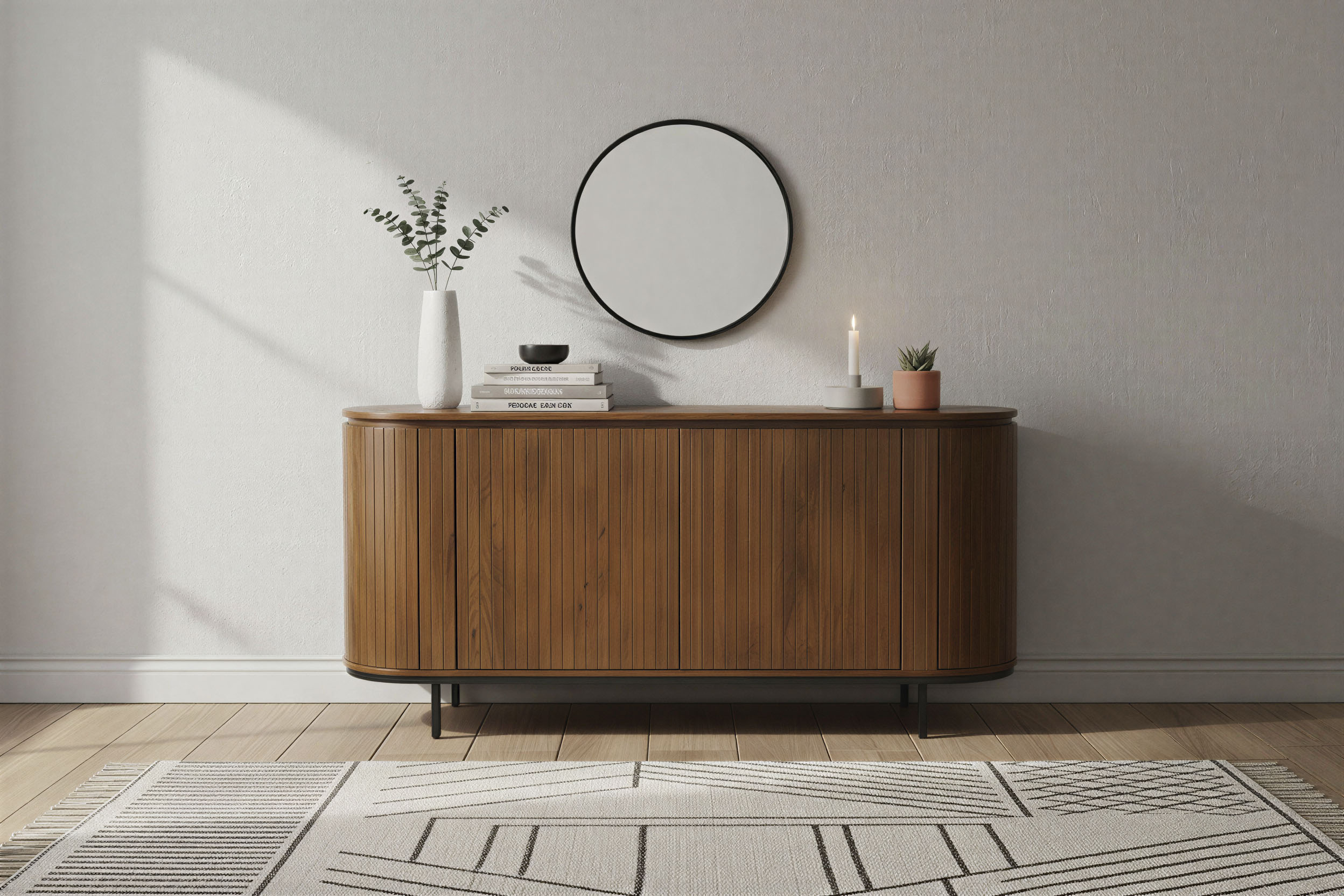 SIT Sideboard "Newcastle aus massivem Mangoholz mit Lamellenfront & 4 Türen" 1 Stk. tlg. 4 Türen, 8 Fächer & zarte Lamellenfront aus Mangoholz