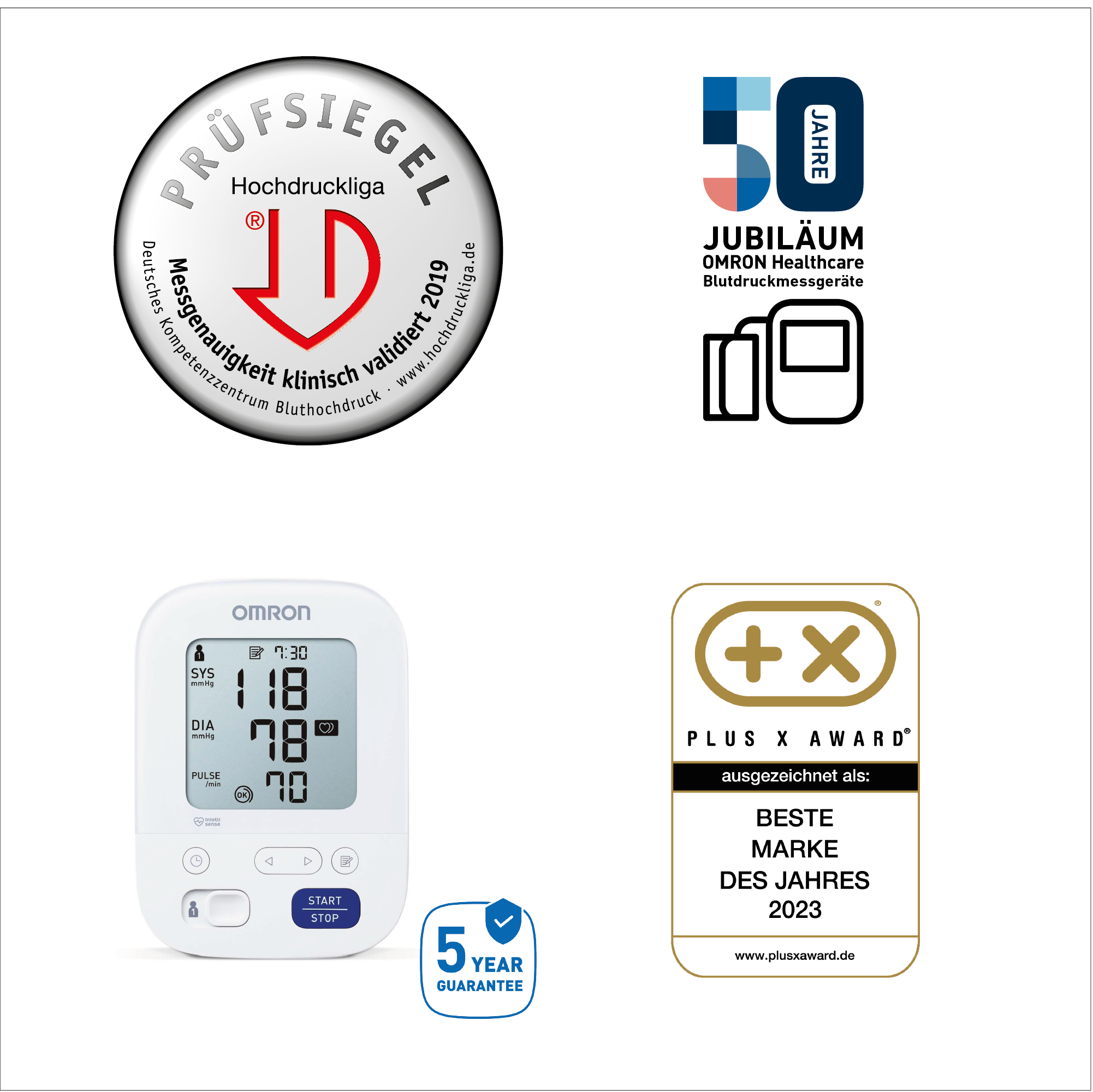 Omron Oberarm-Blutdruckmessgerät »X3 Comfort« mit Bluthochdruckindikator